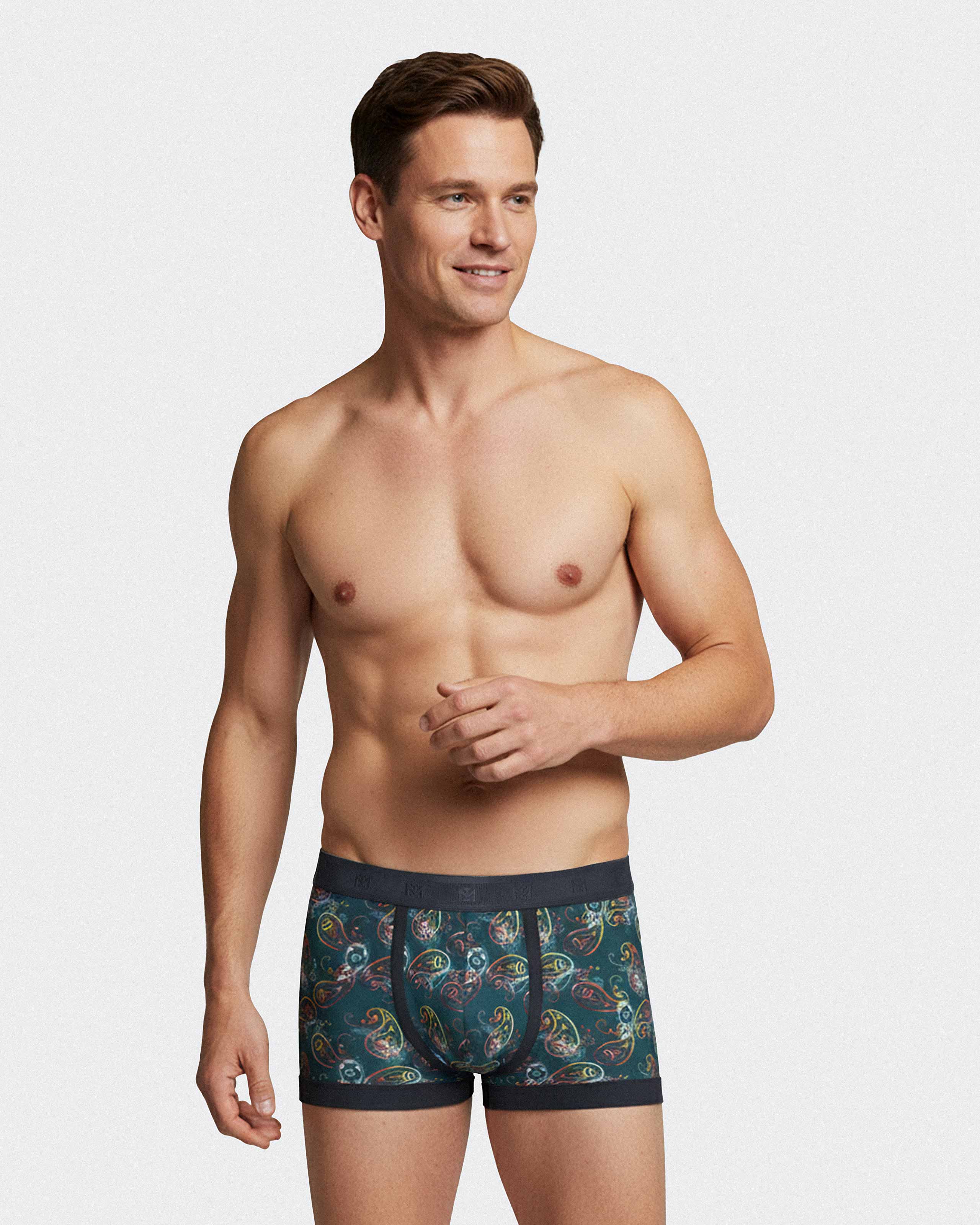 Men's boxer with cornucopia print in Lyocell