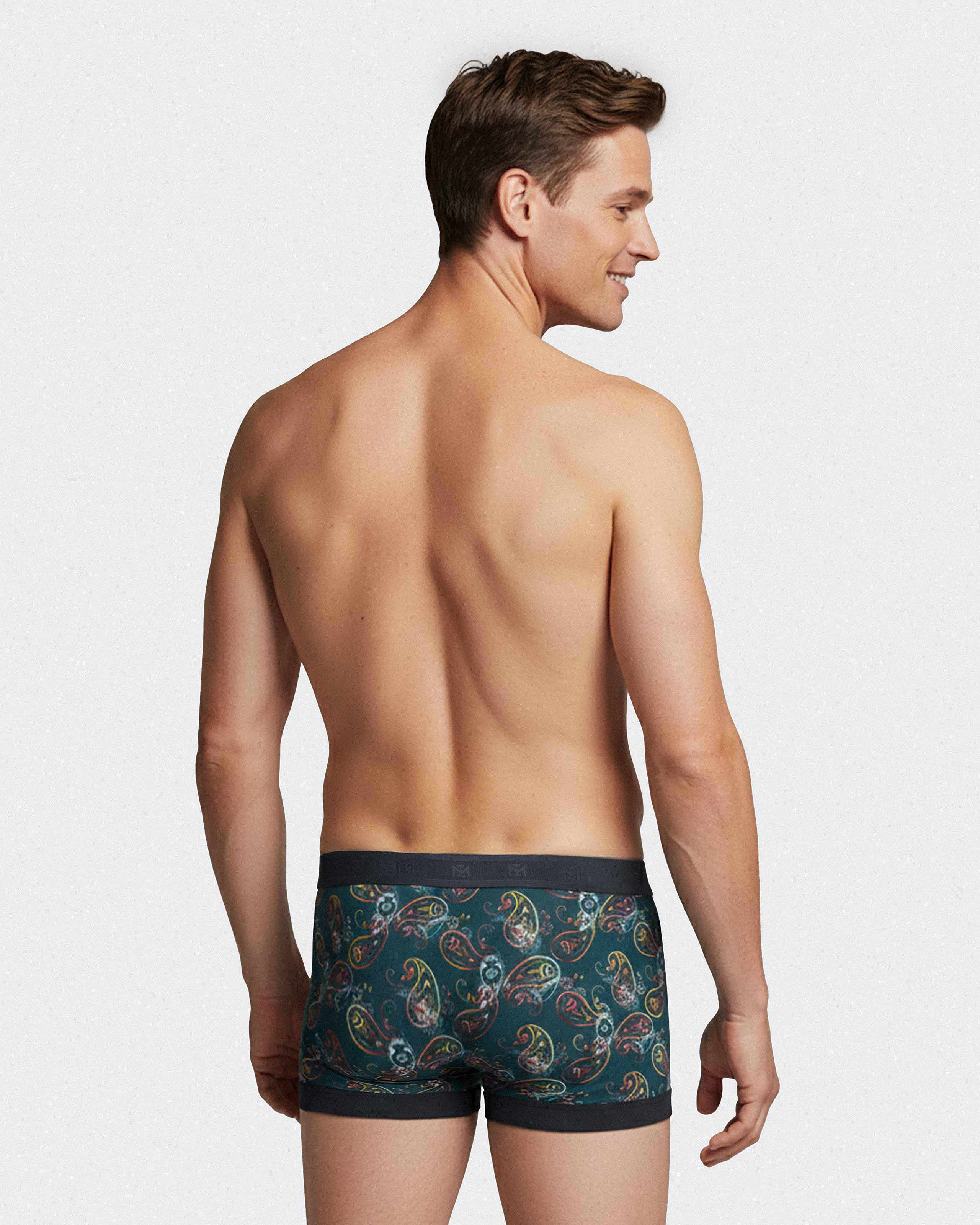 Men's boxer with cornucopia print in Lyocell