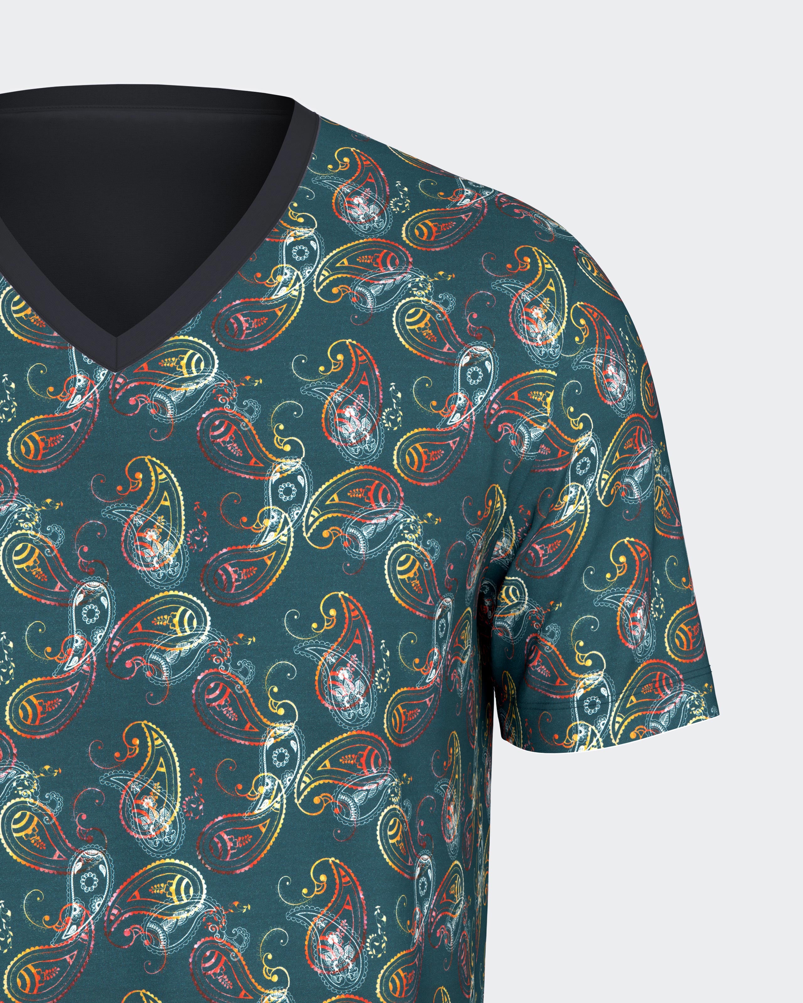 Men's pyjamas with cornucopia print in Lyocell