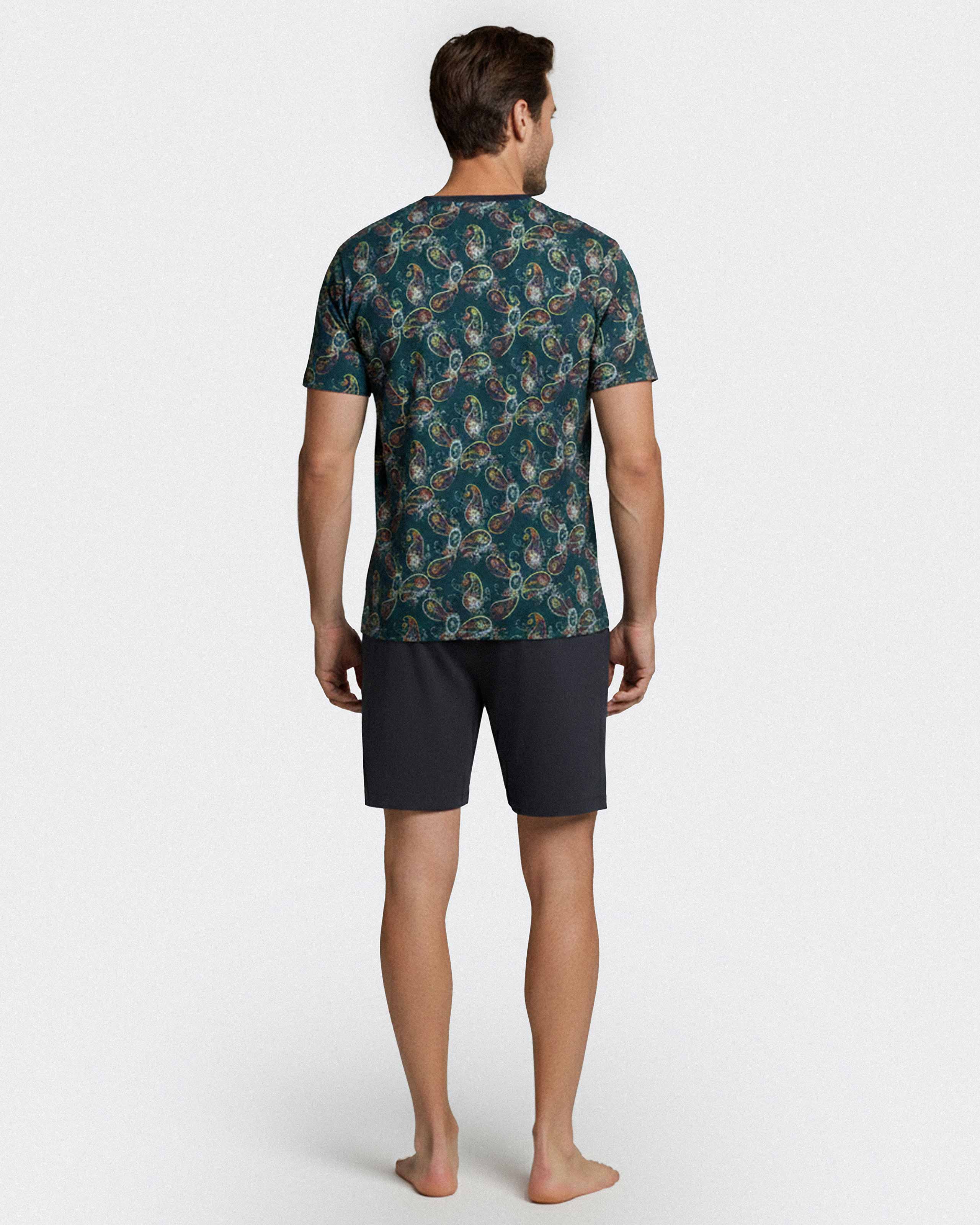 Men's pyjamas with cornucopia print in Lyocell