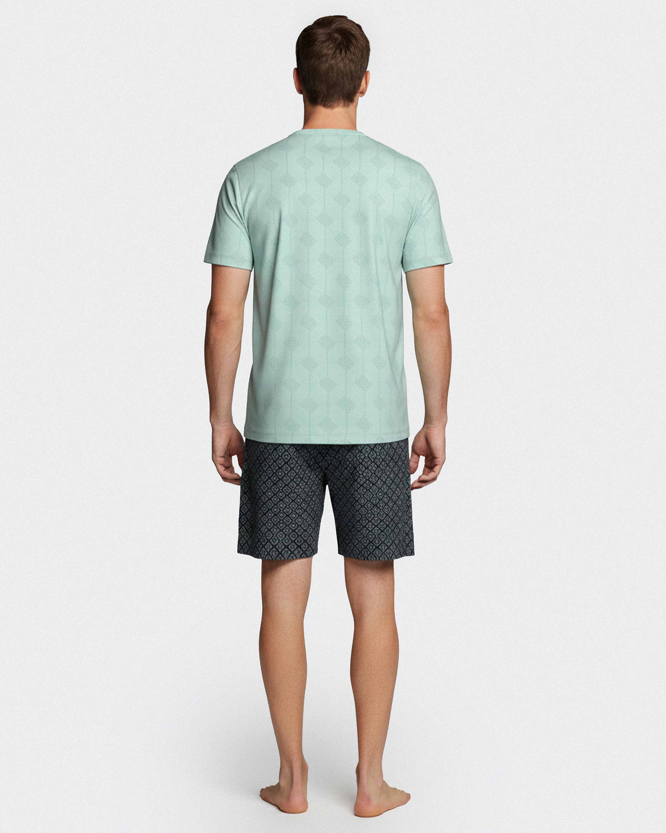 Men's printed short pyjama in Lyocell