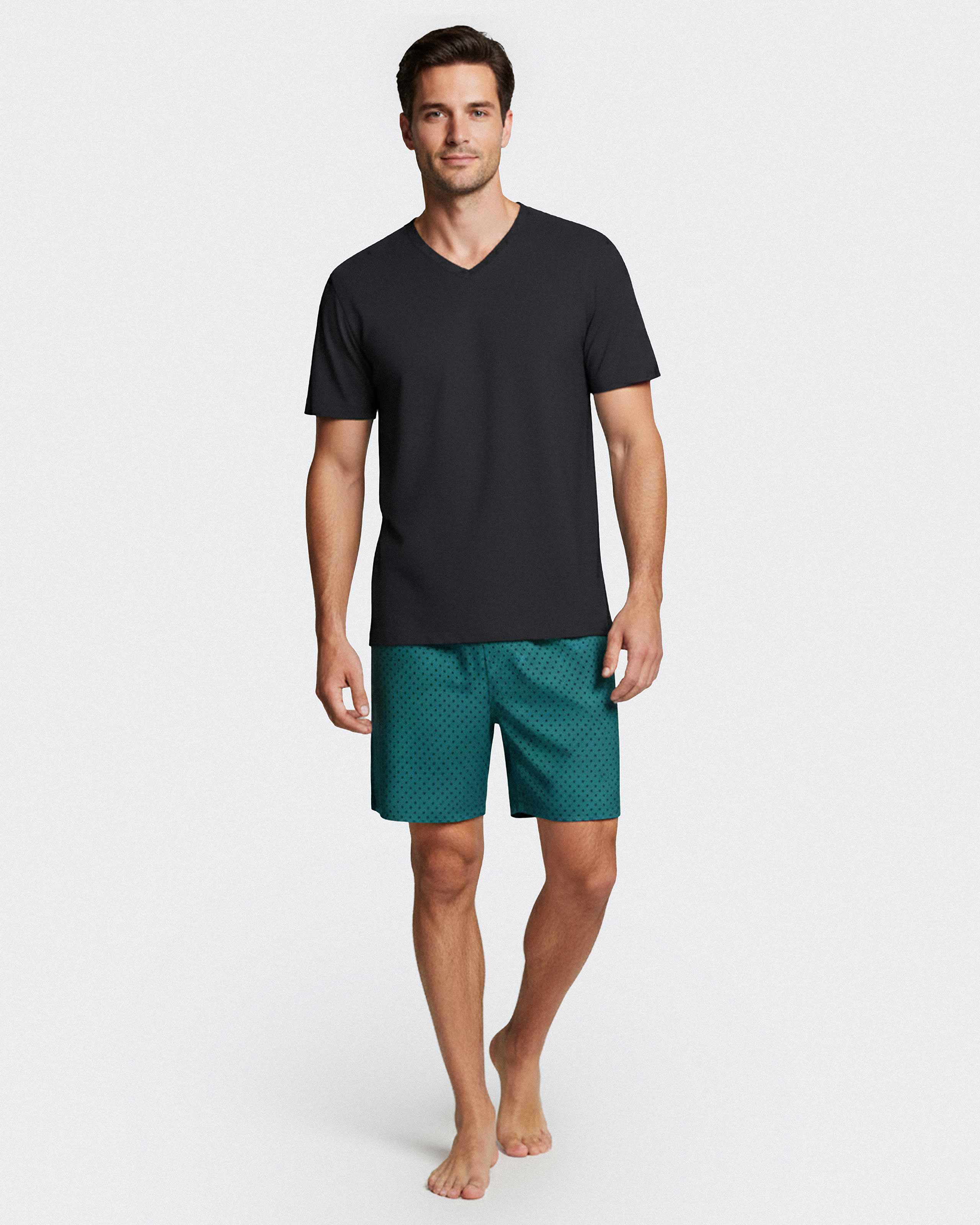 Men's short pyjama in Lyocell