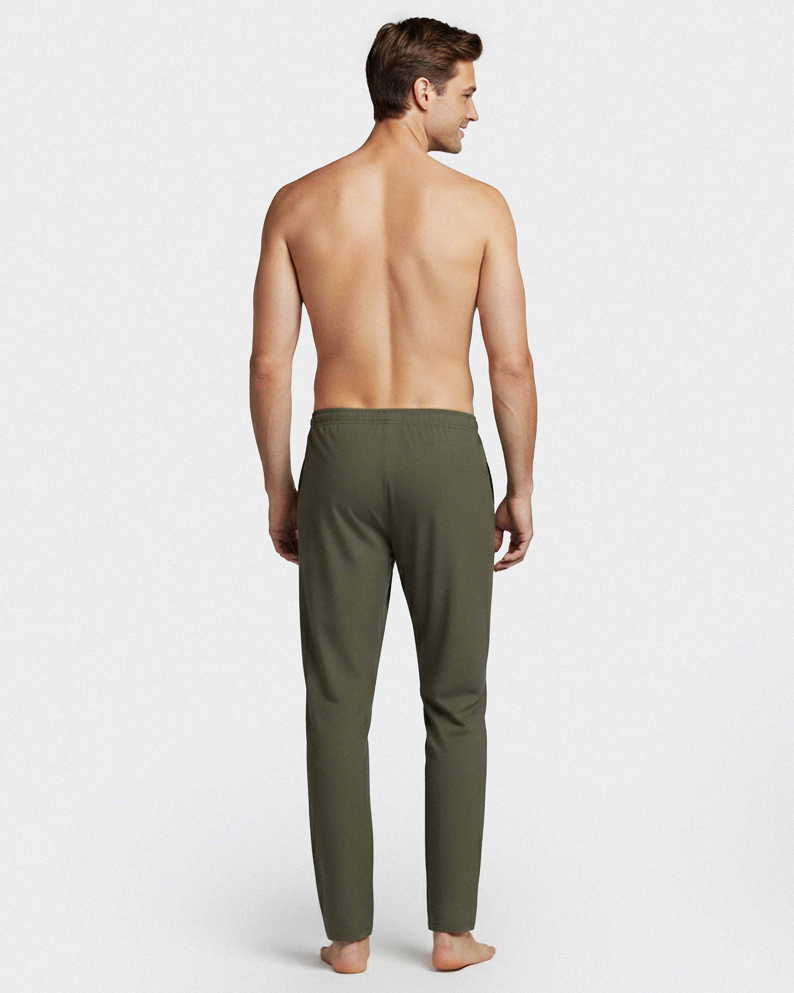 Men's plain trousers in cotton lyocell