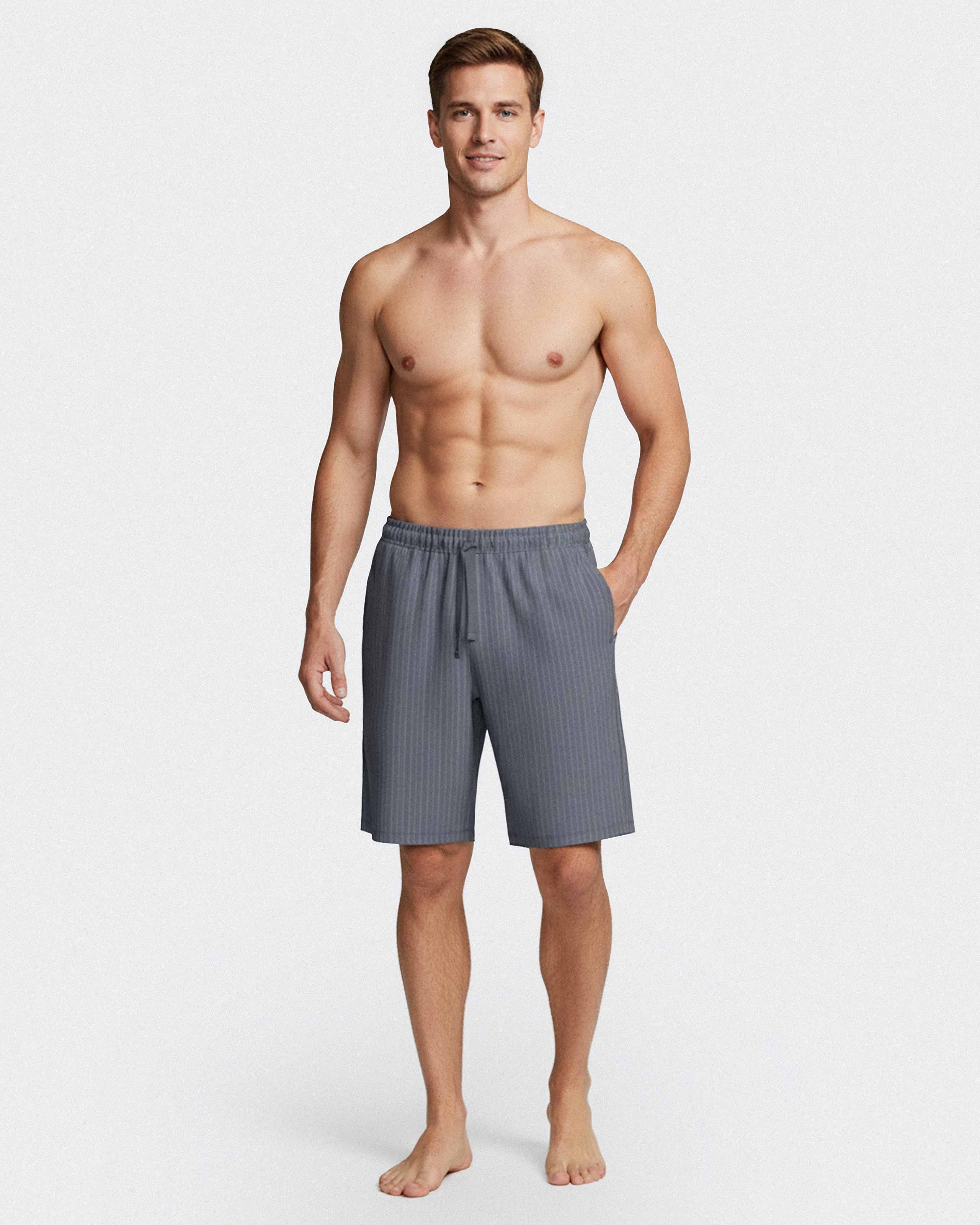 Plain men's shorts in cotton polyamide