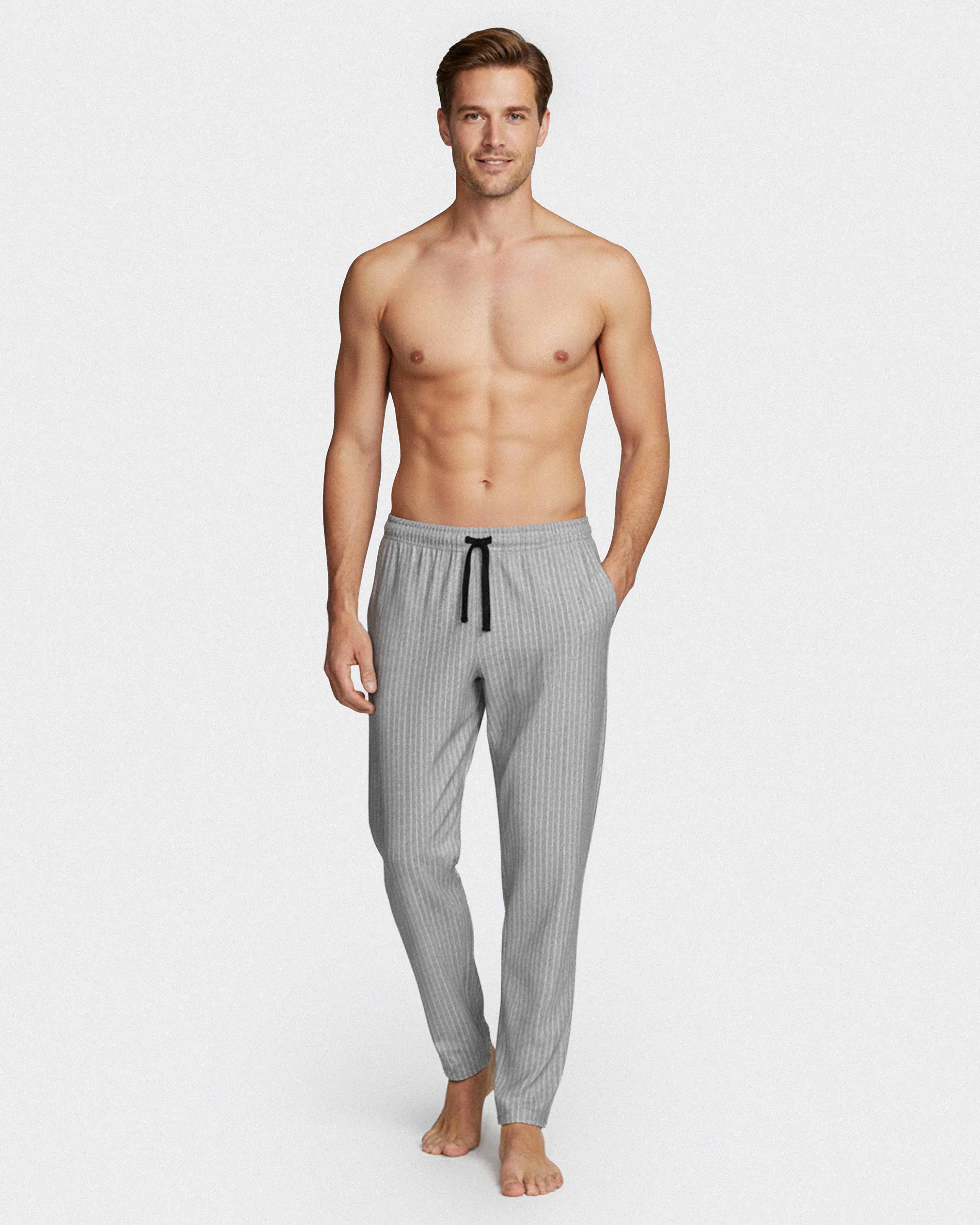 Men's plain trousers in cotton lyocell