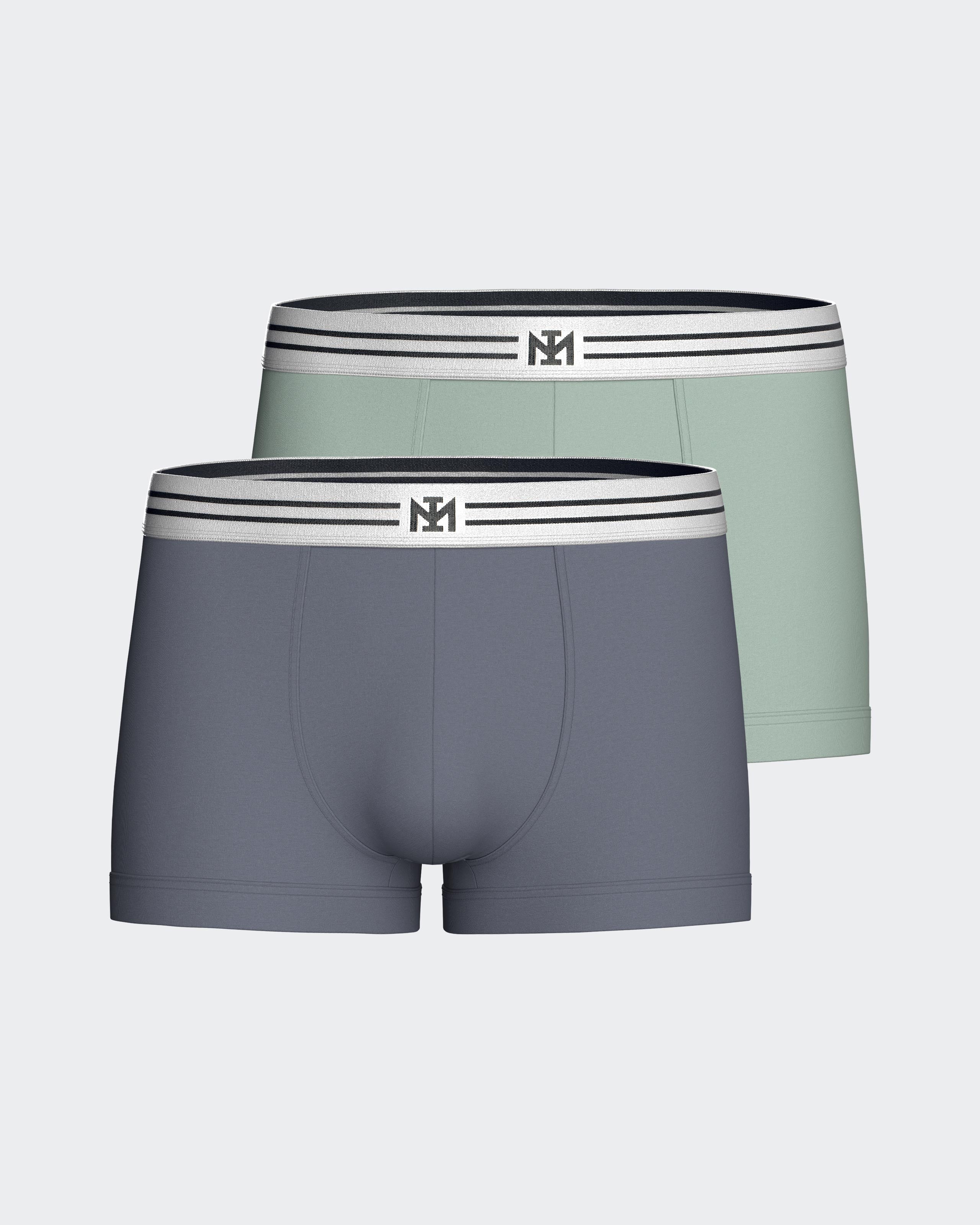 Set mit einfarbigen Boxershorts aus Baumwolle