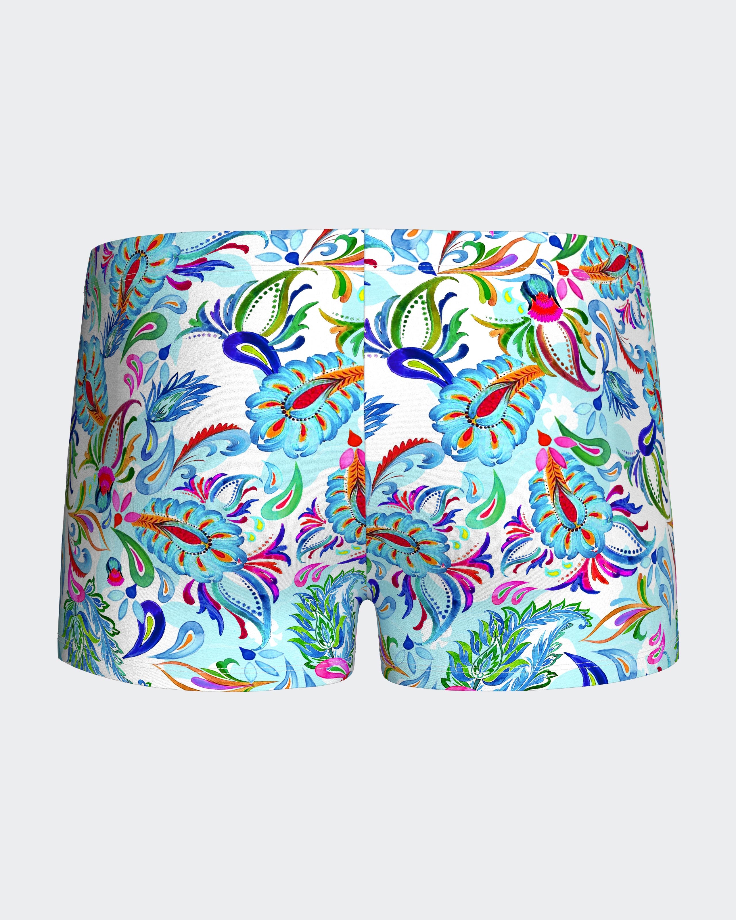 Swimming Boxer with tropical print