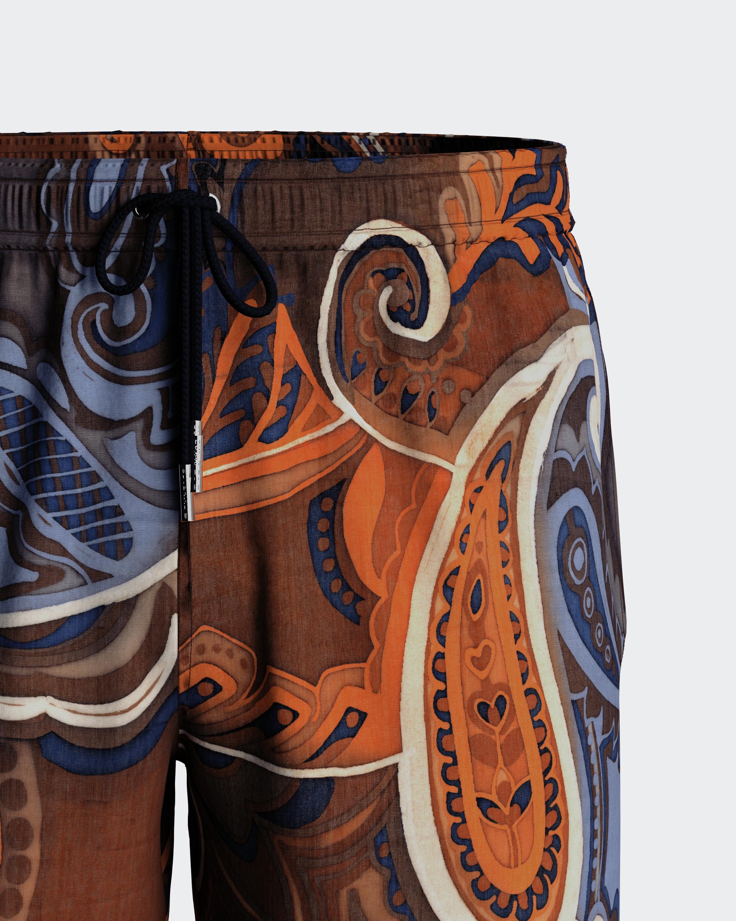 Calções de banho estampado cornucópias