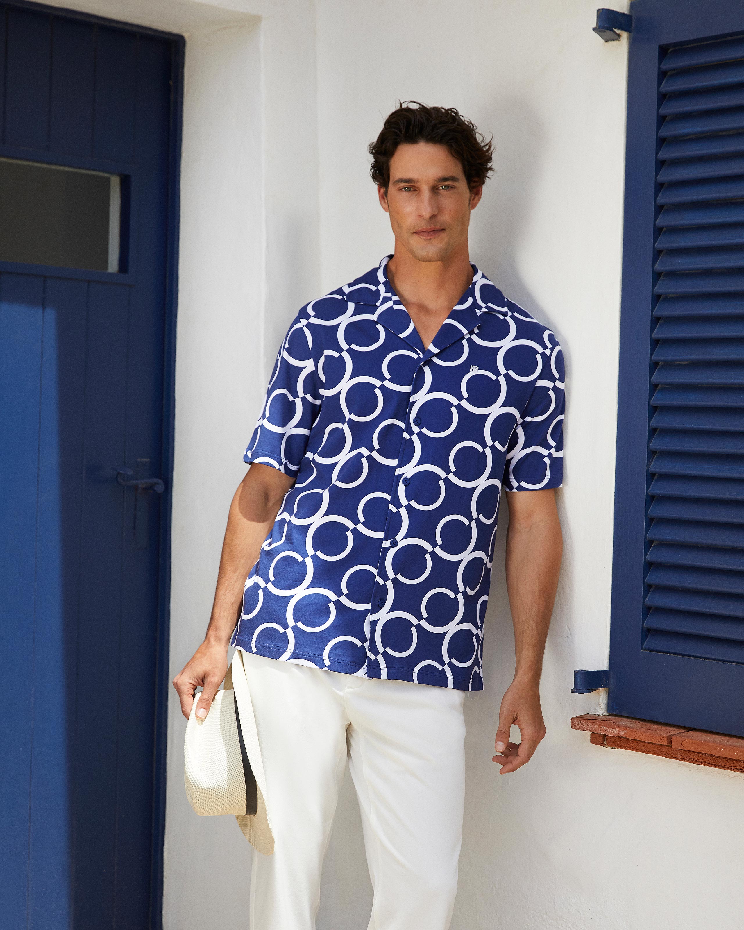 Shirt with geometric print