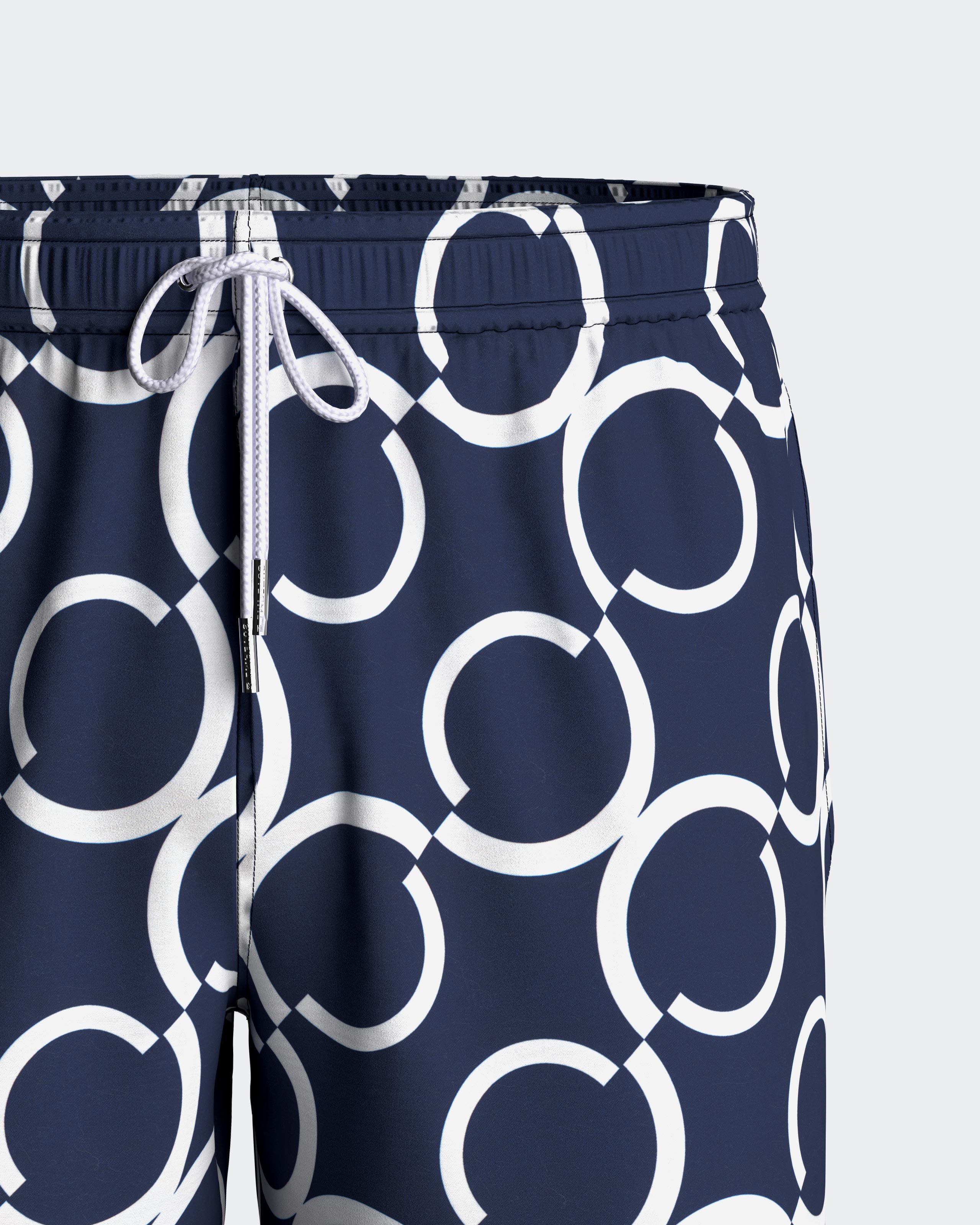 Swimming shorts with geometric print