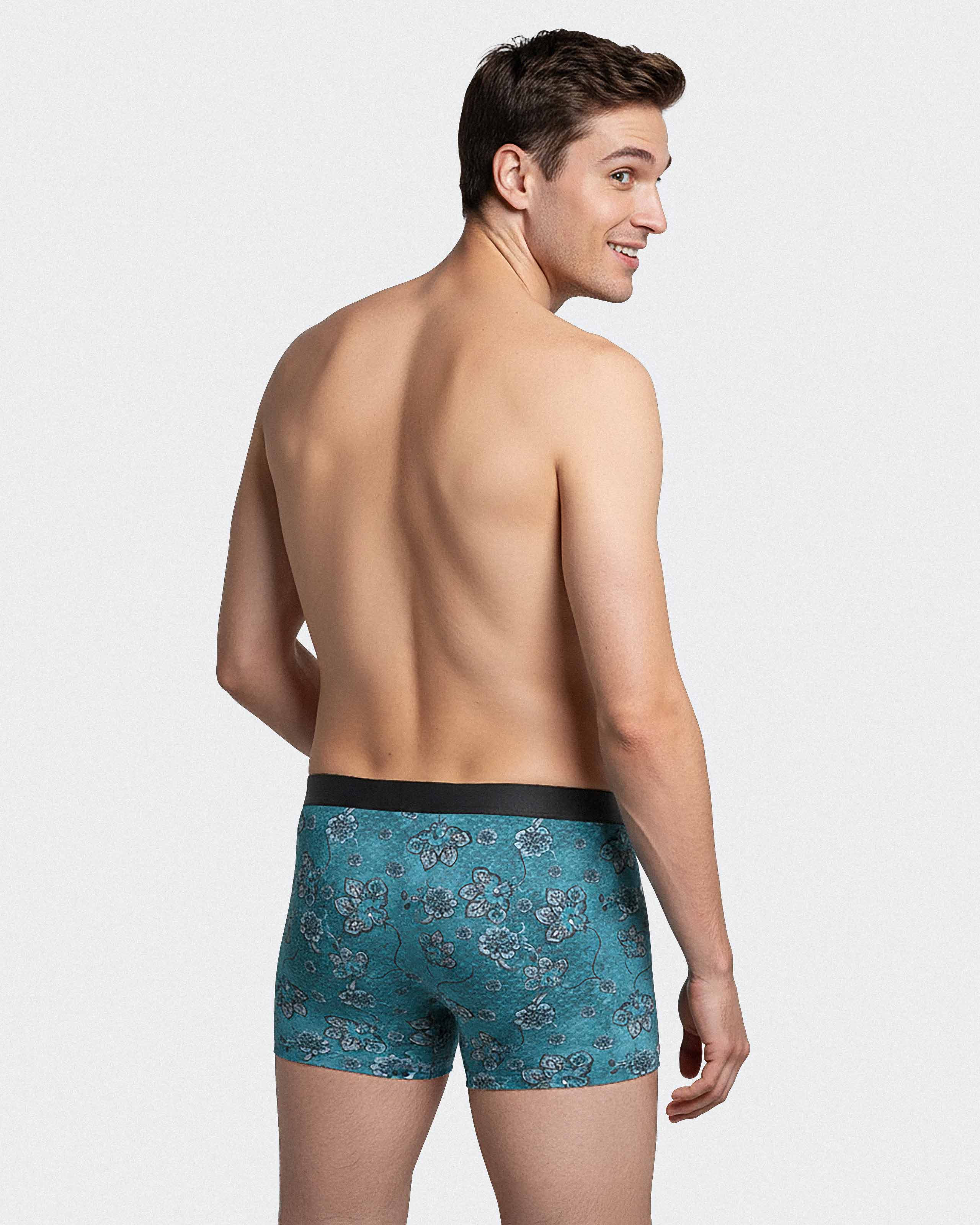 Men's floral print boxer in Lyocell