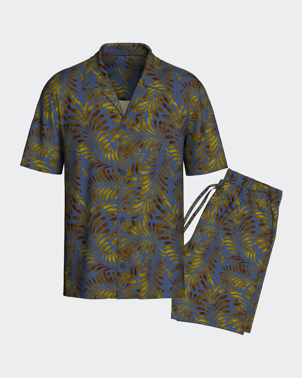 Pyjama curto d'homme avec boutons en Lyocell