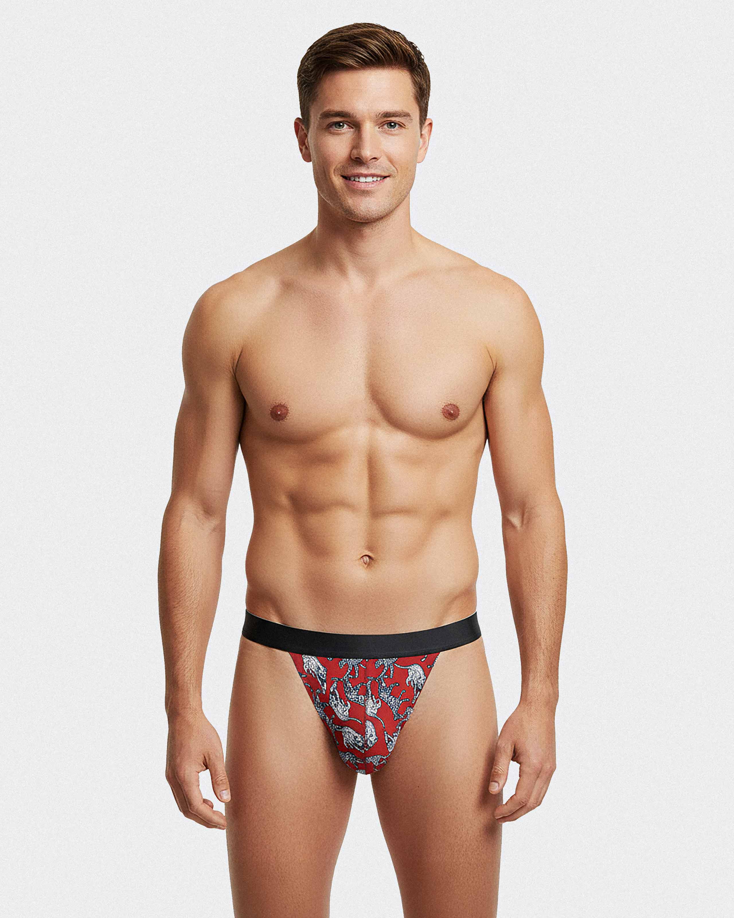 String de homem estampado em Lyocell