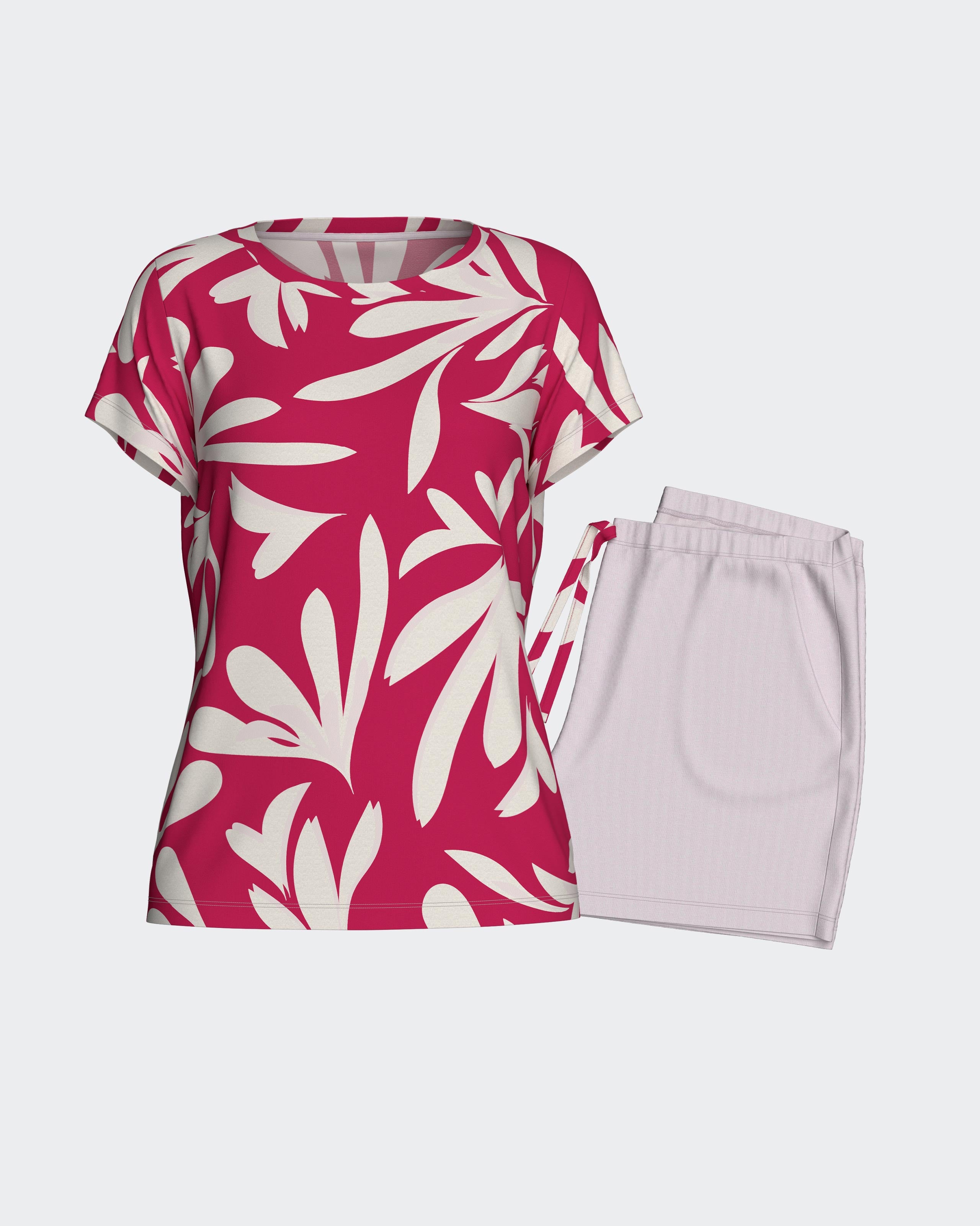 Damen-Kurzpyjama aus Lyocell mit Print