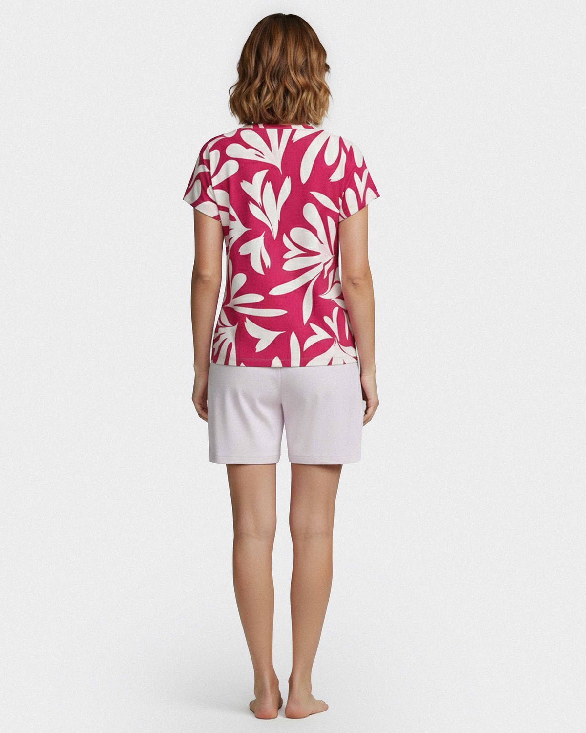 Women's printed short pyjamas in Lyocell