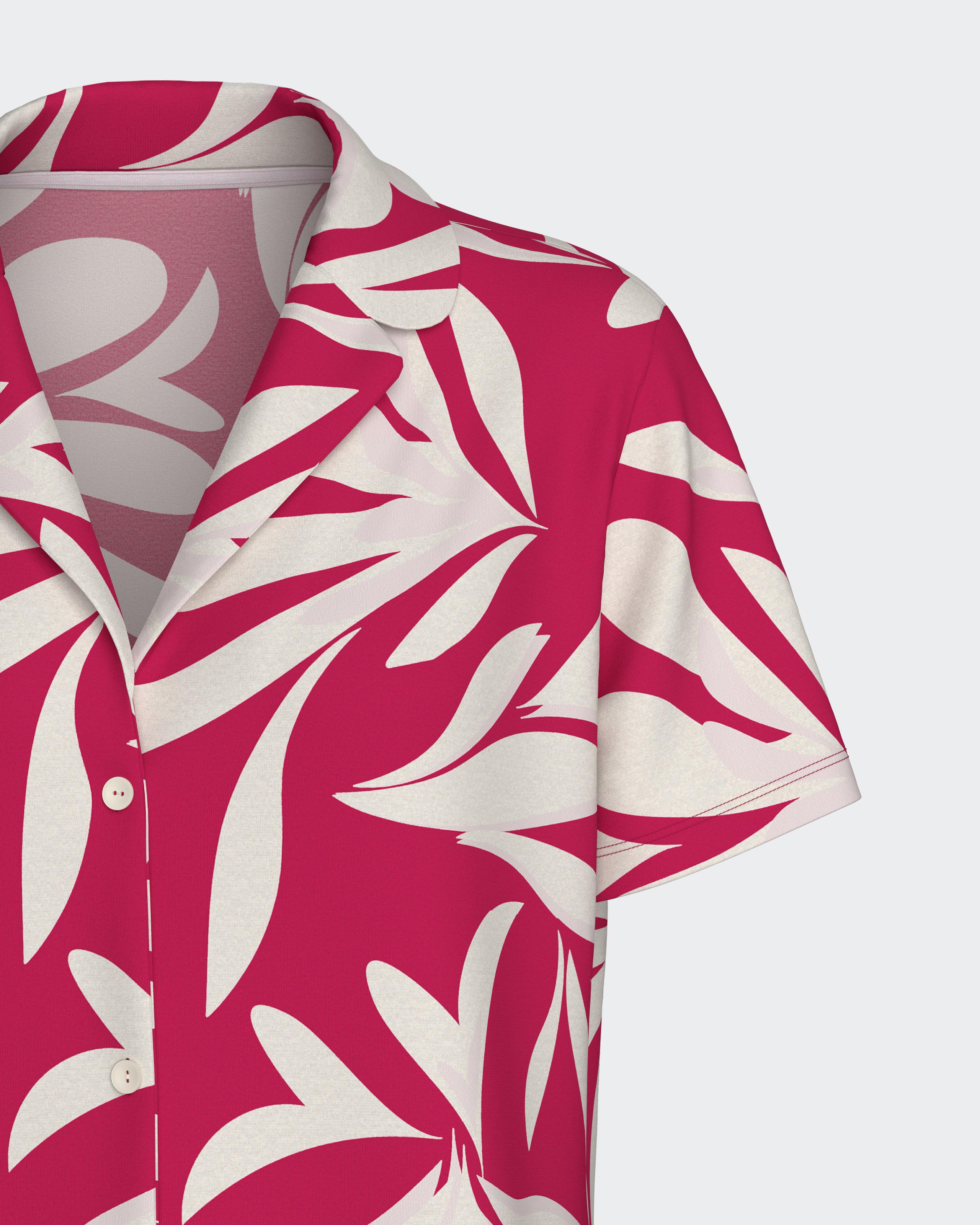 Damen-Kurzpyjama aus Lyocell mit Knöpfen