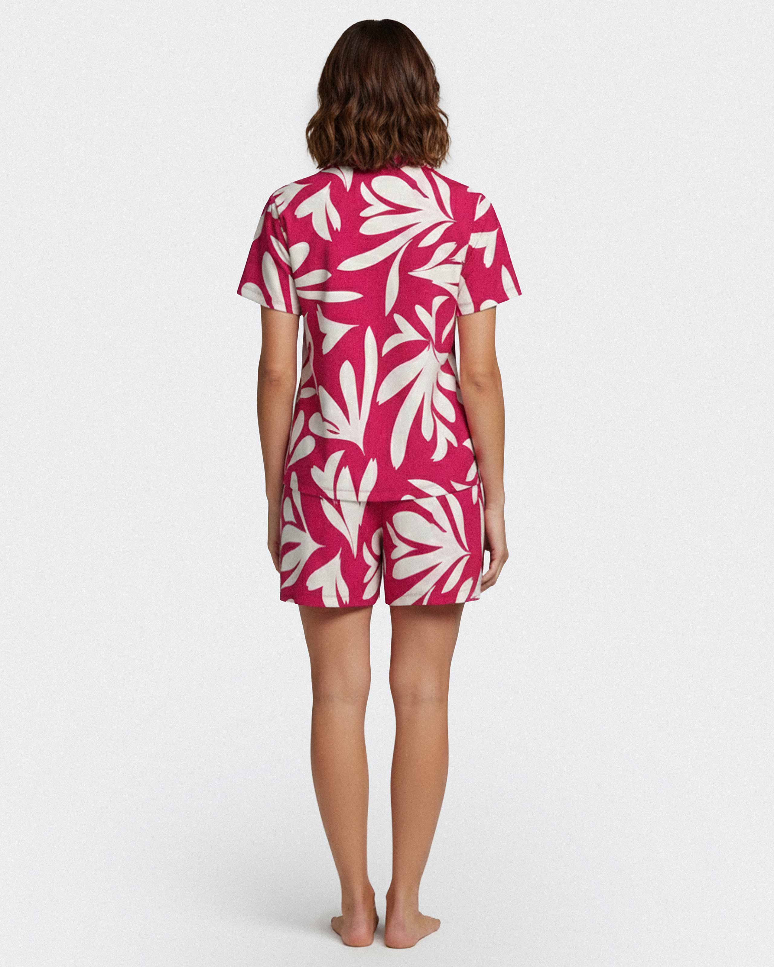 Pyjama court pour femme avec boutons en Lyocell