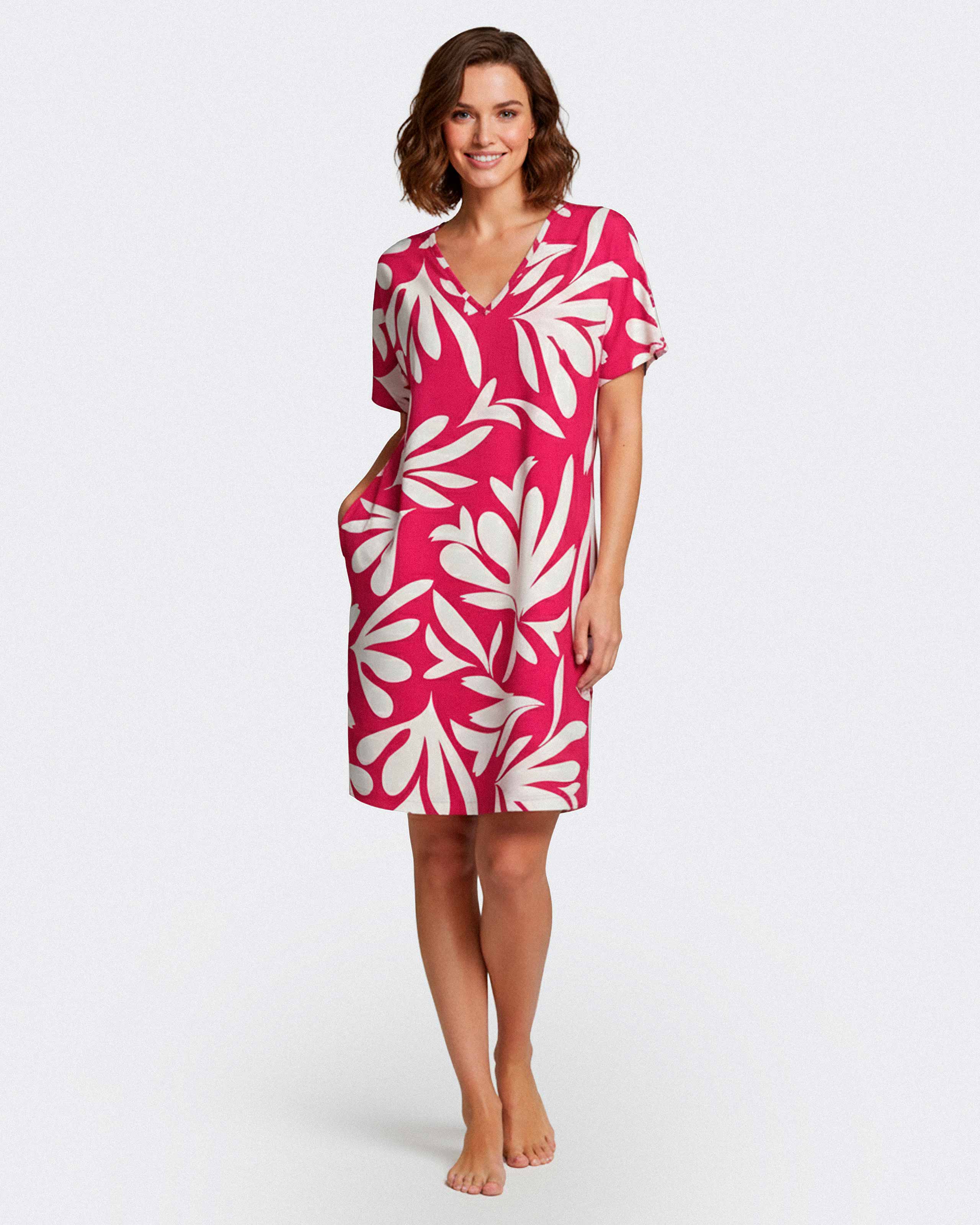 Nightdress with floral print in Lyocell