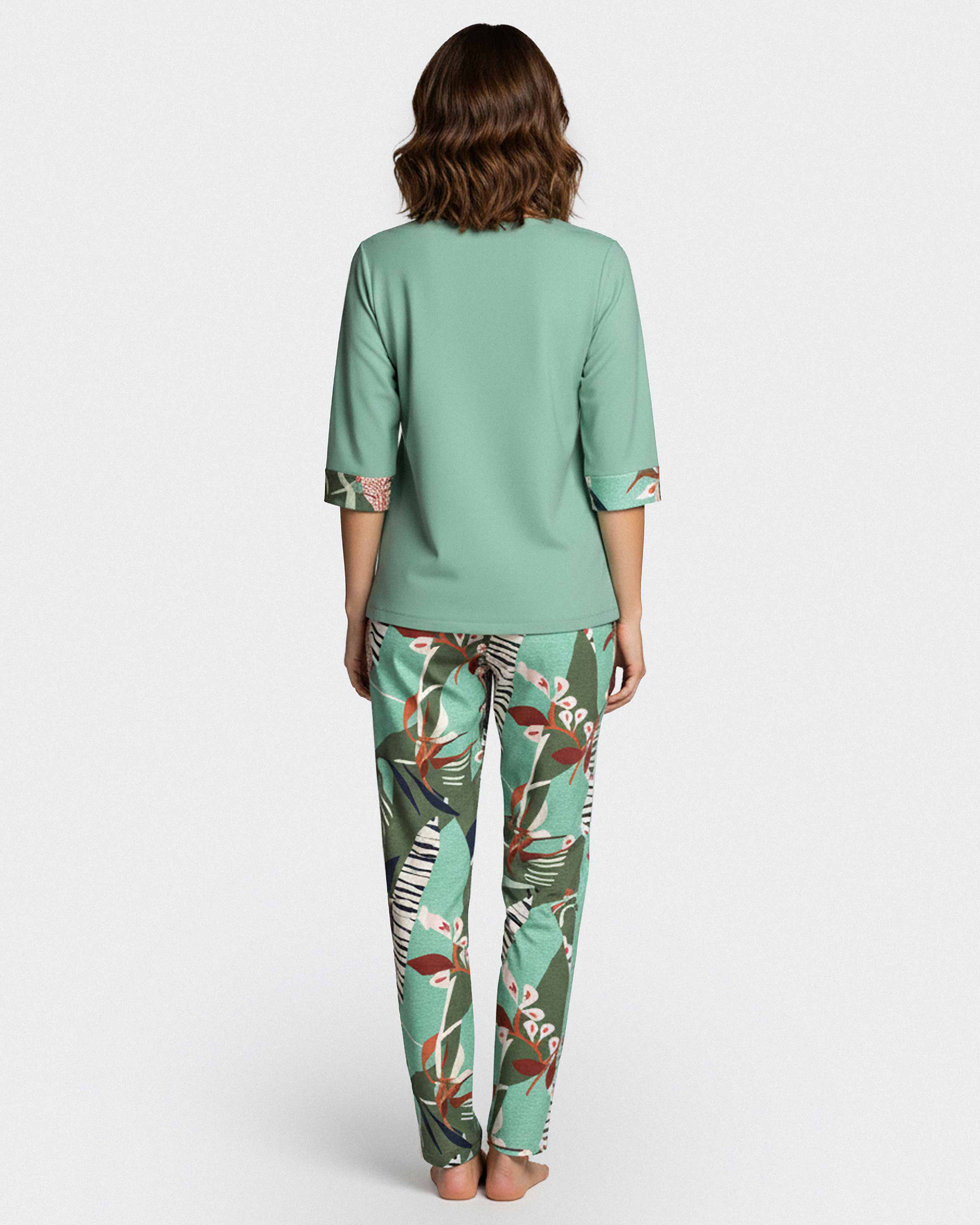 Pyjama pour femme à imprimé botanique en Modal