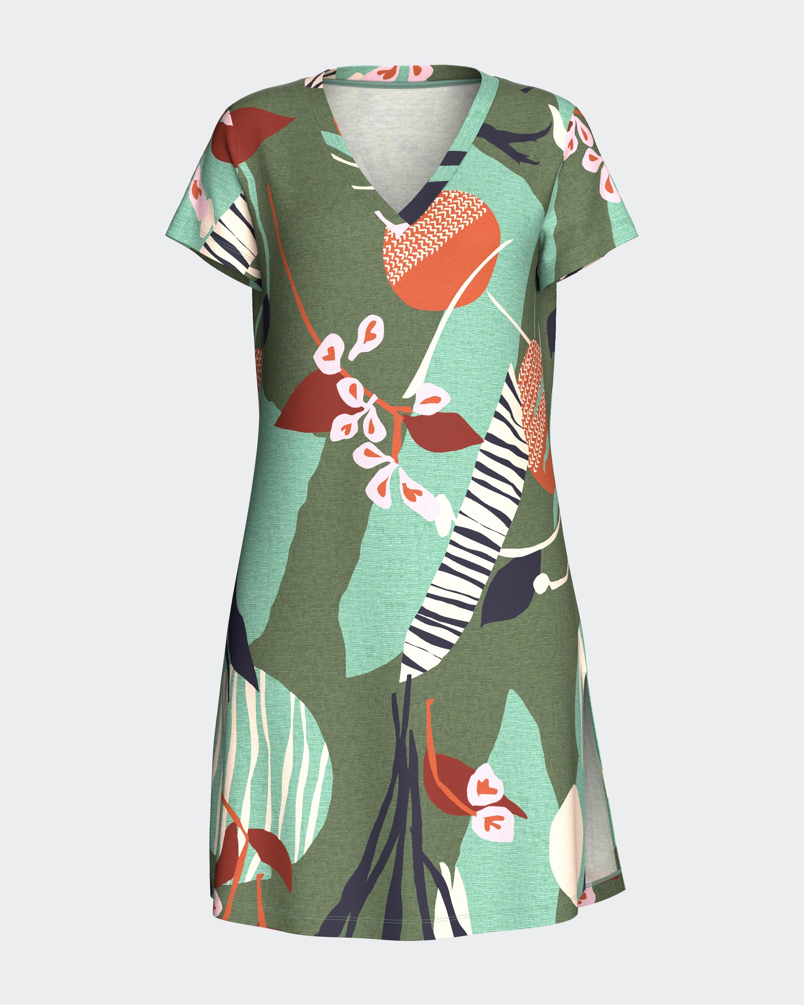 Chemise de nuit à imprimé botanique en Modal