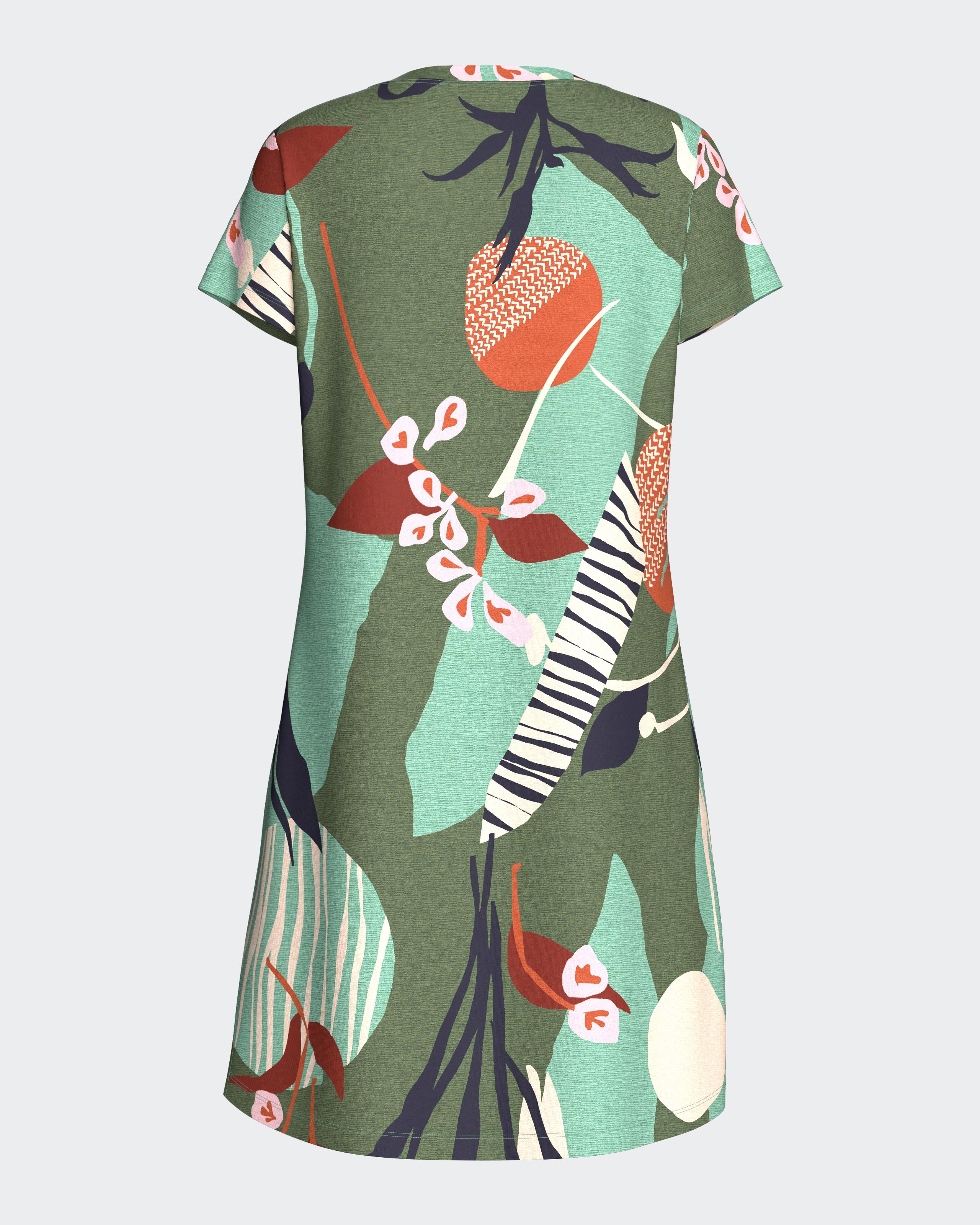 Chemise de nuit à imprimé botanique en Modal