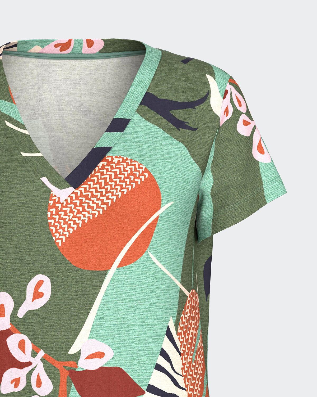 Camisa de dormir com estampado botânico em Modal