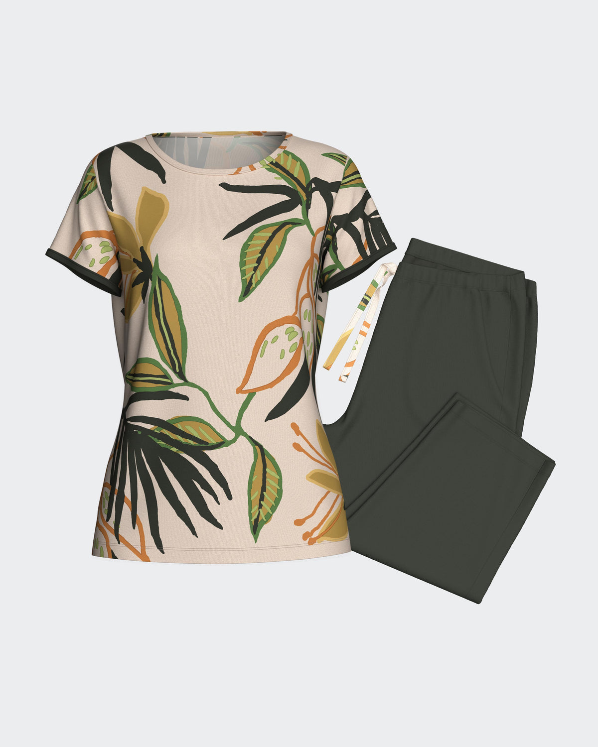 Pijama curto de mulher estampado em Lyocell