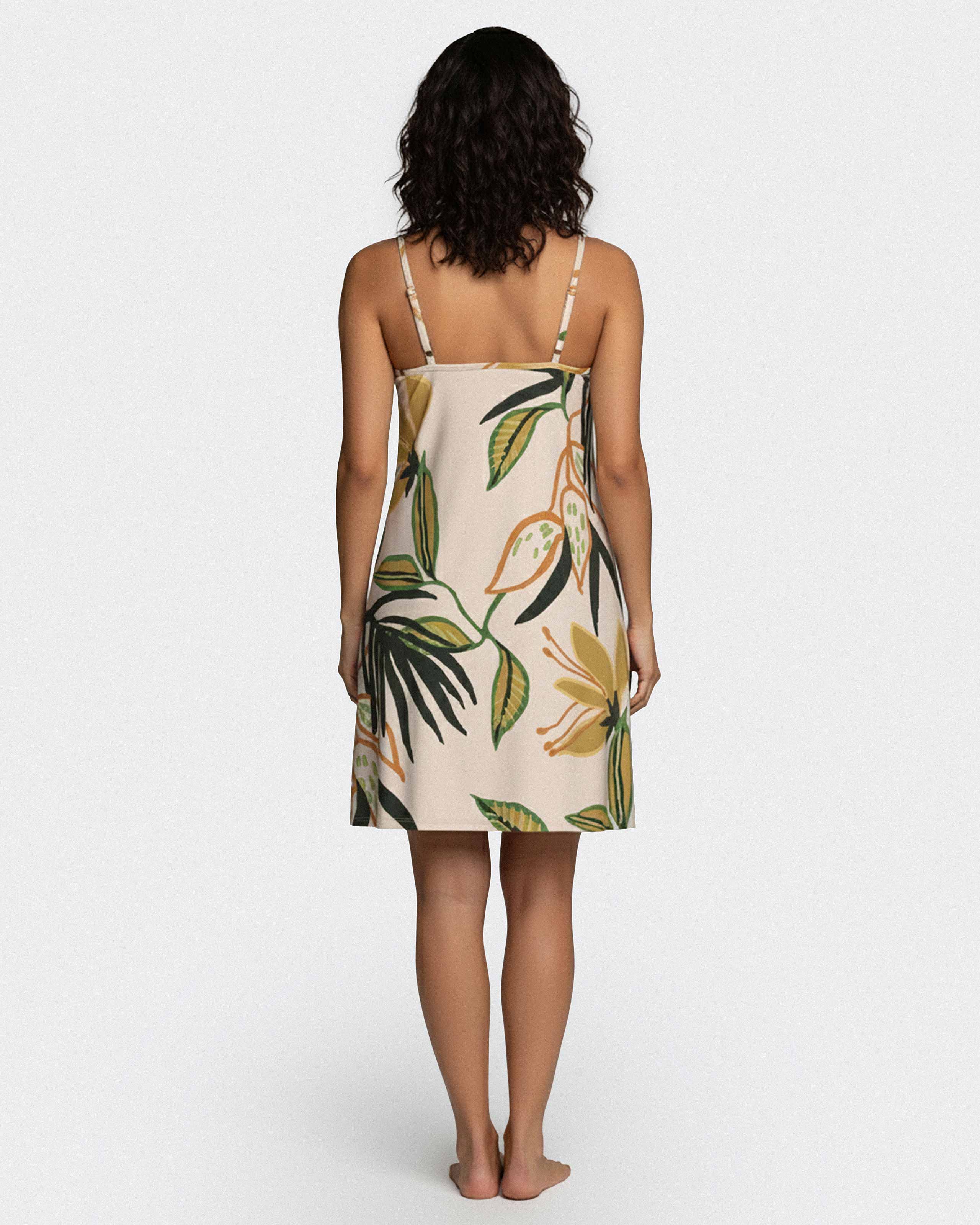 Short printed nightdress in Lyocell