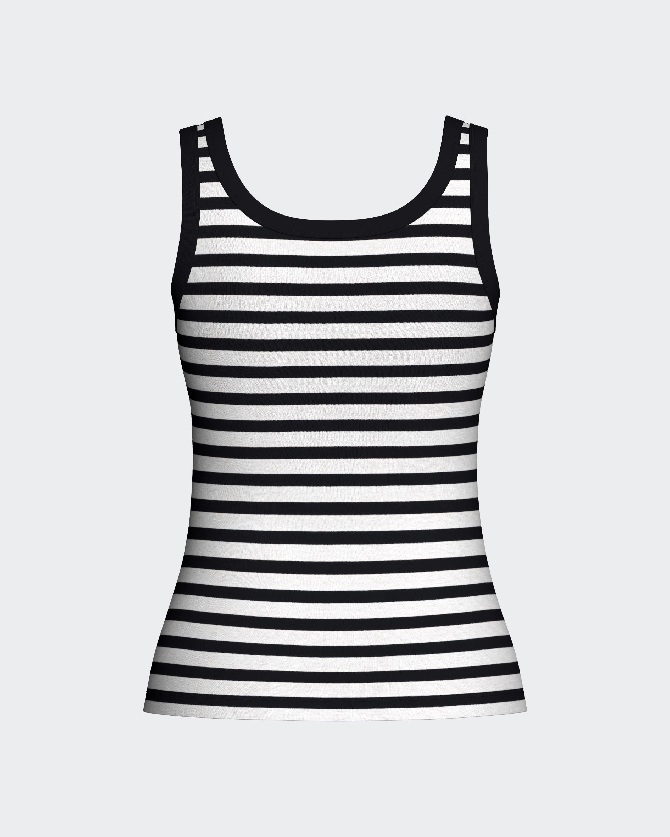 Pyjama court pour femme à rayures en Coton