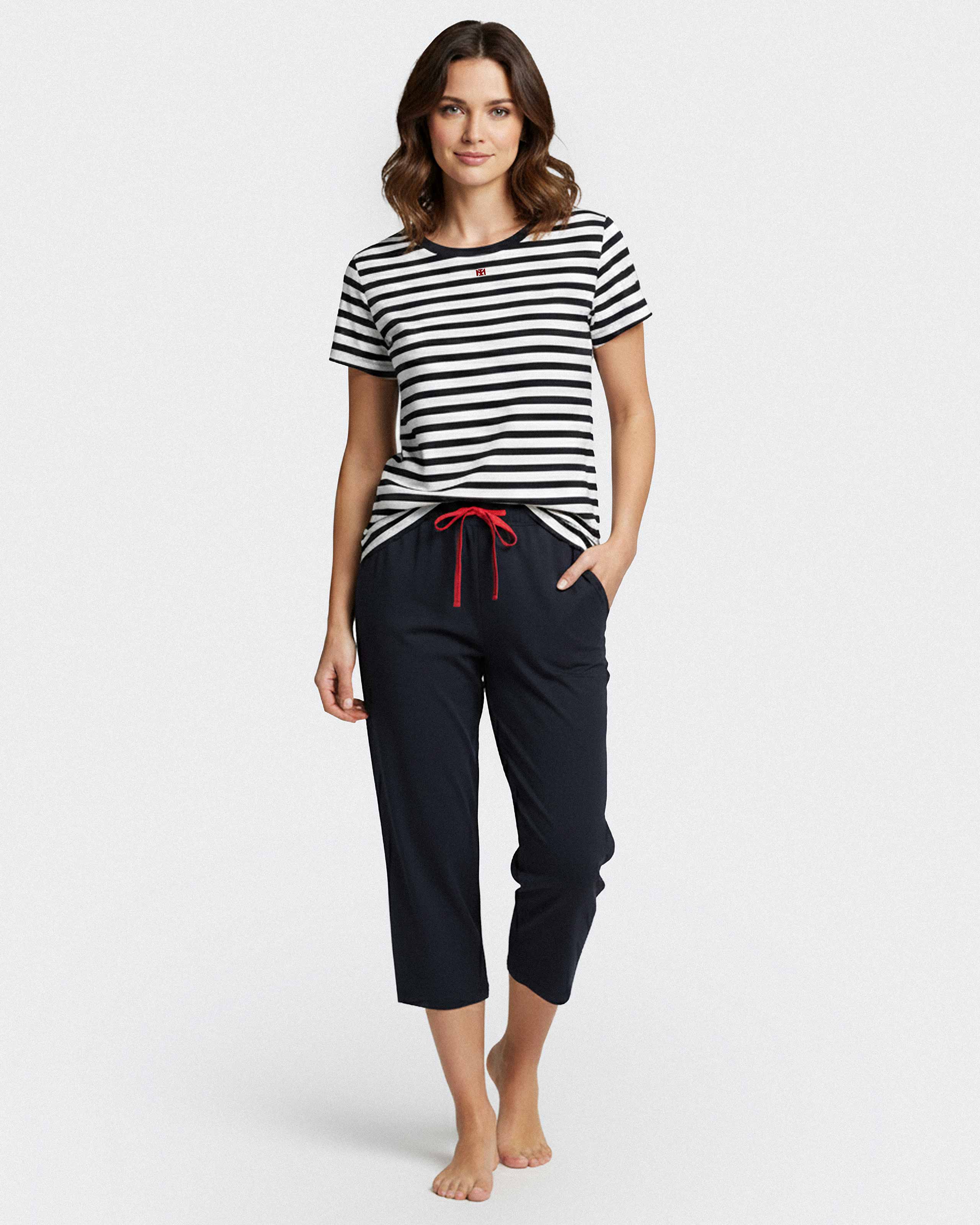 Women's striped cotton pyjamas