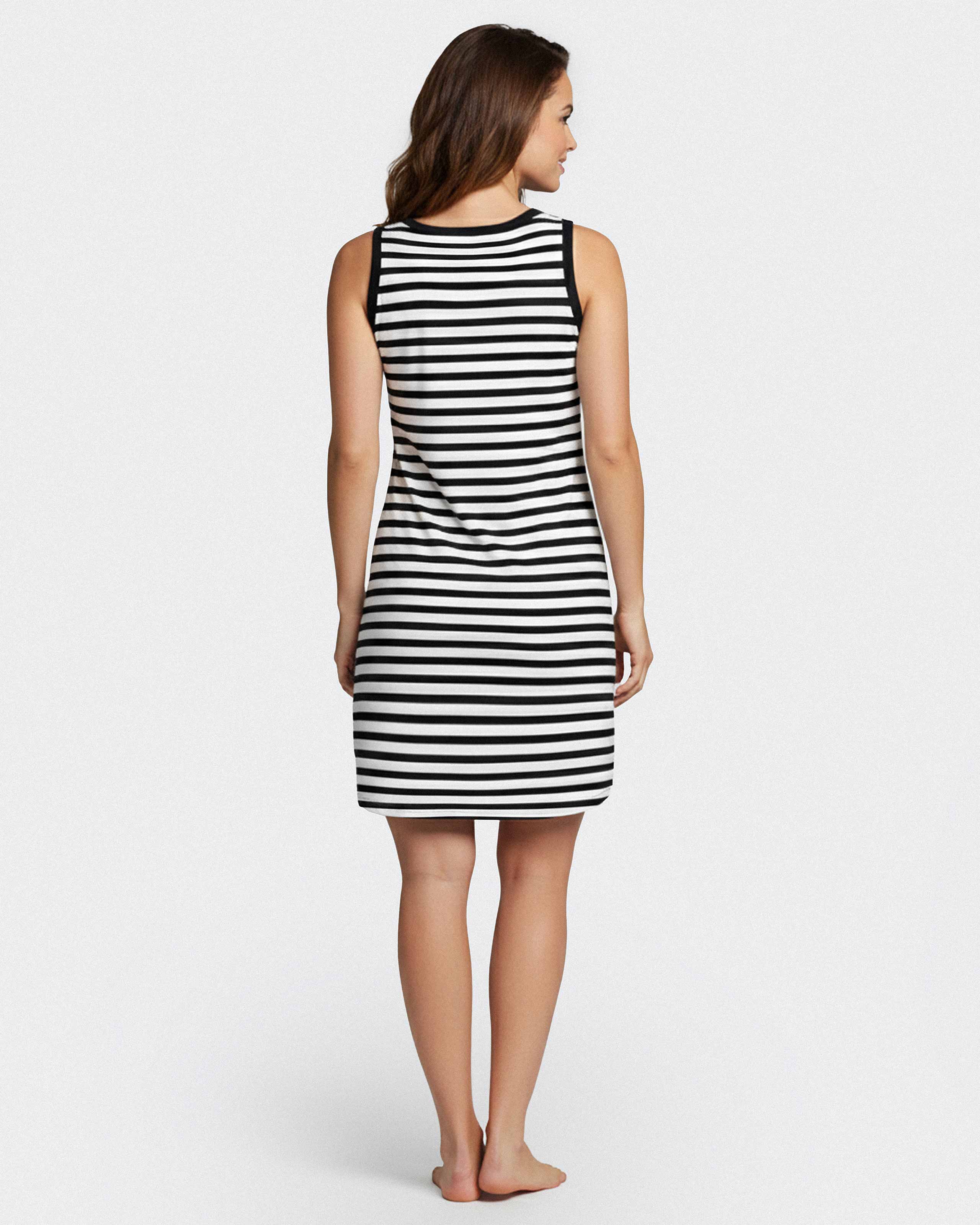 Chemise de nuit à rayures en Coton