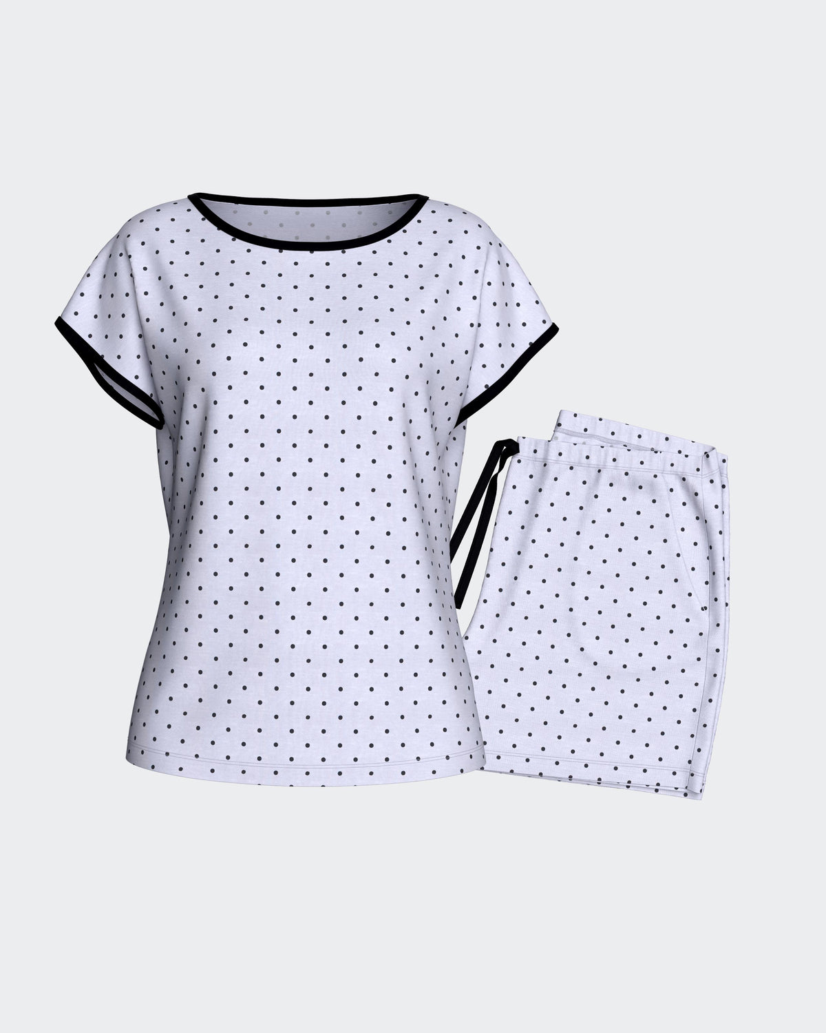 Pyjama court pour femme à petits pois en Modal
