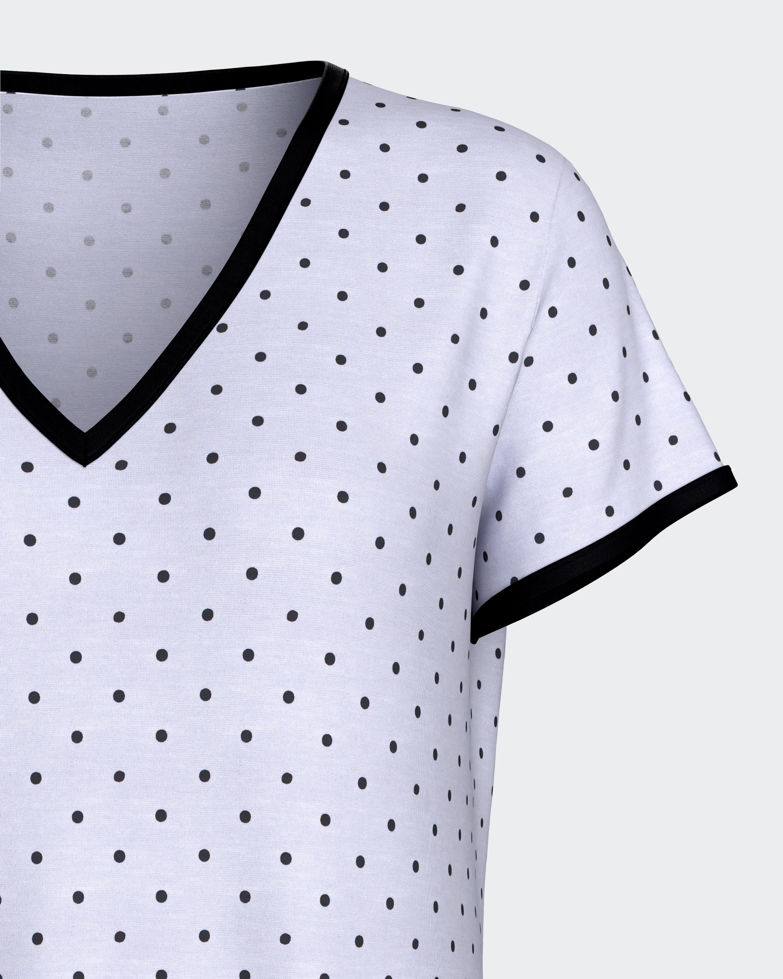 Chemise de nuit à petits pois en Modal