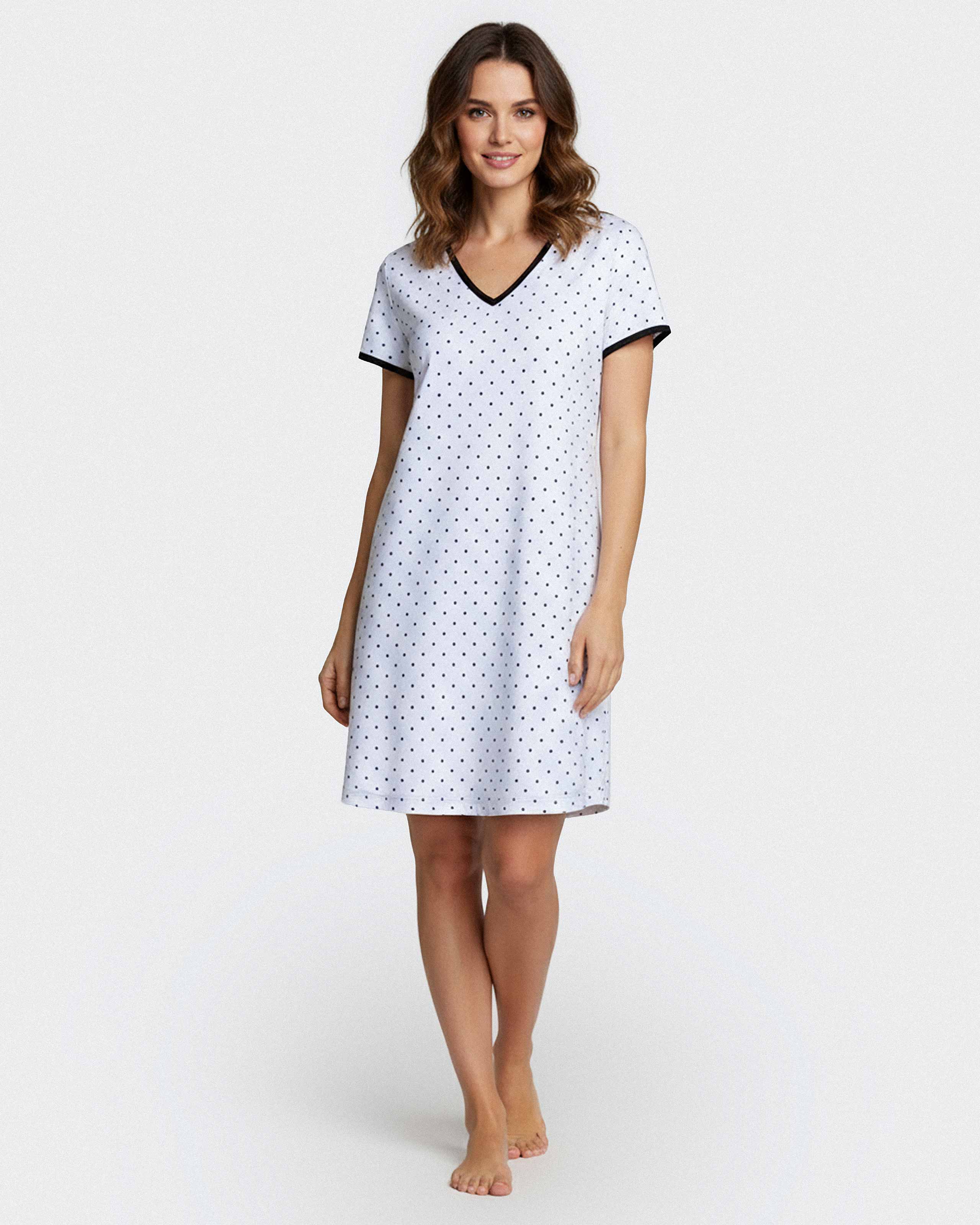 Chemise de nuit à petits pois en Modal
