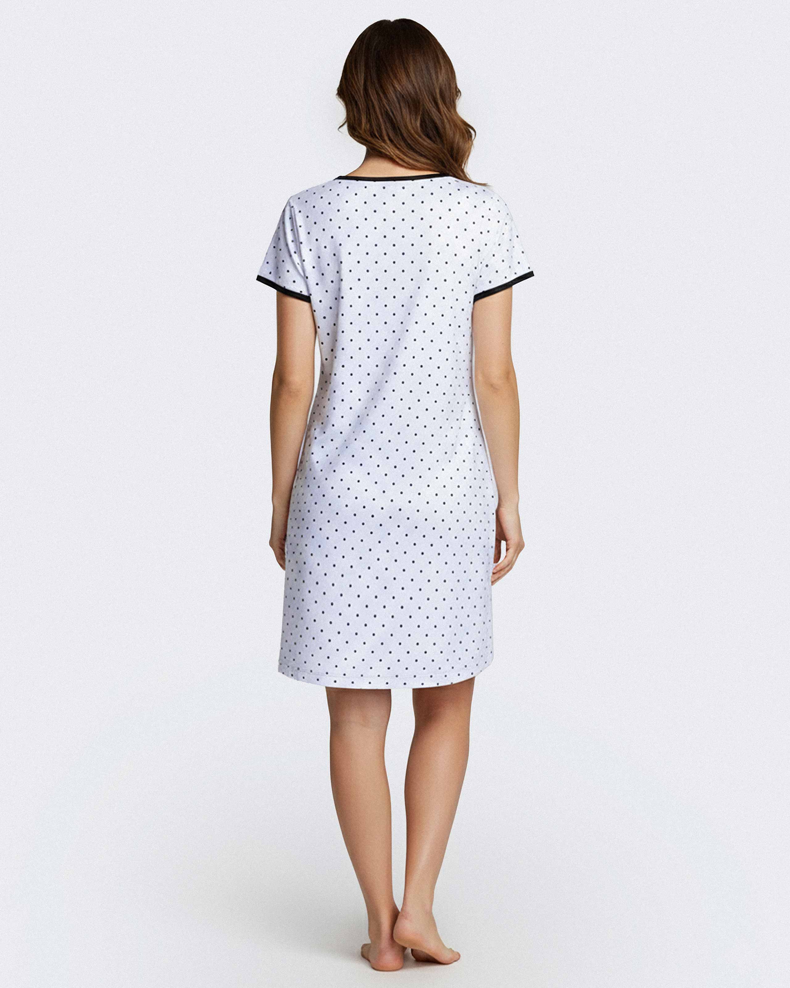 Chemise de nuit à petits pois en Modal