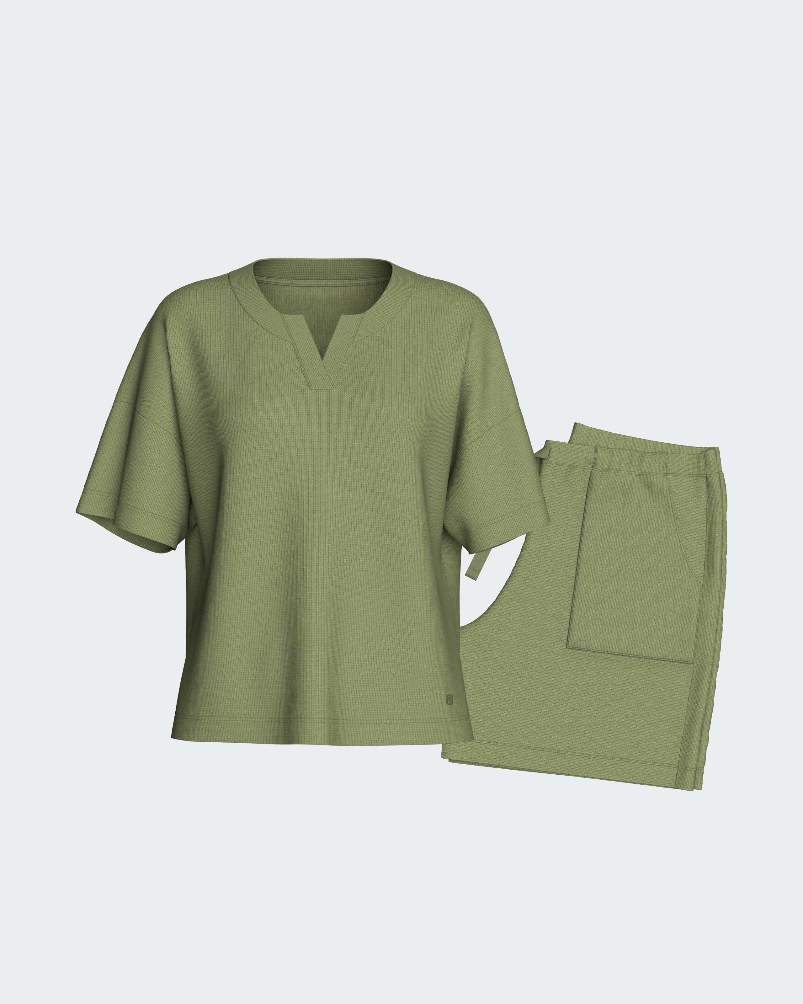 Kurzes Loungewear‑Set aus Baumwolle‑Modal