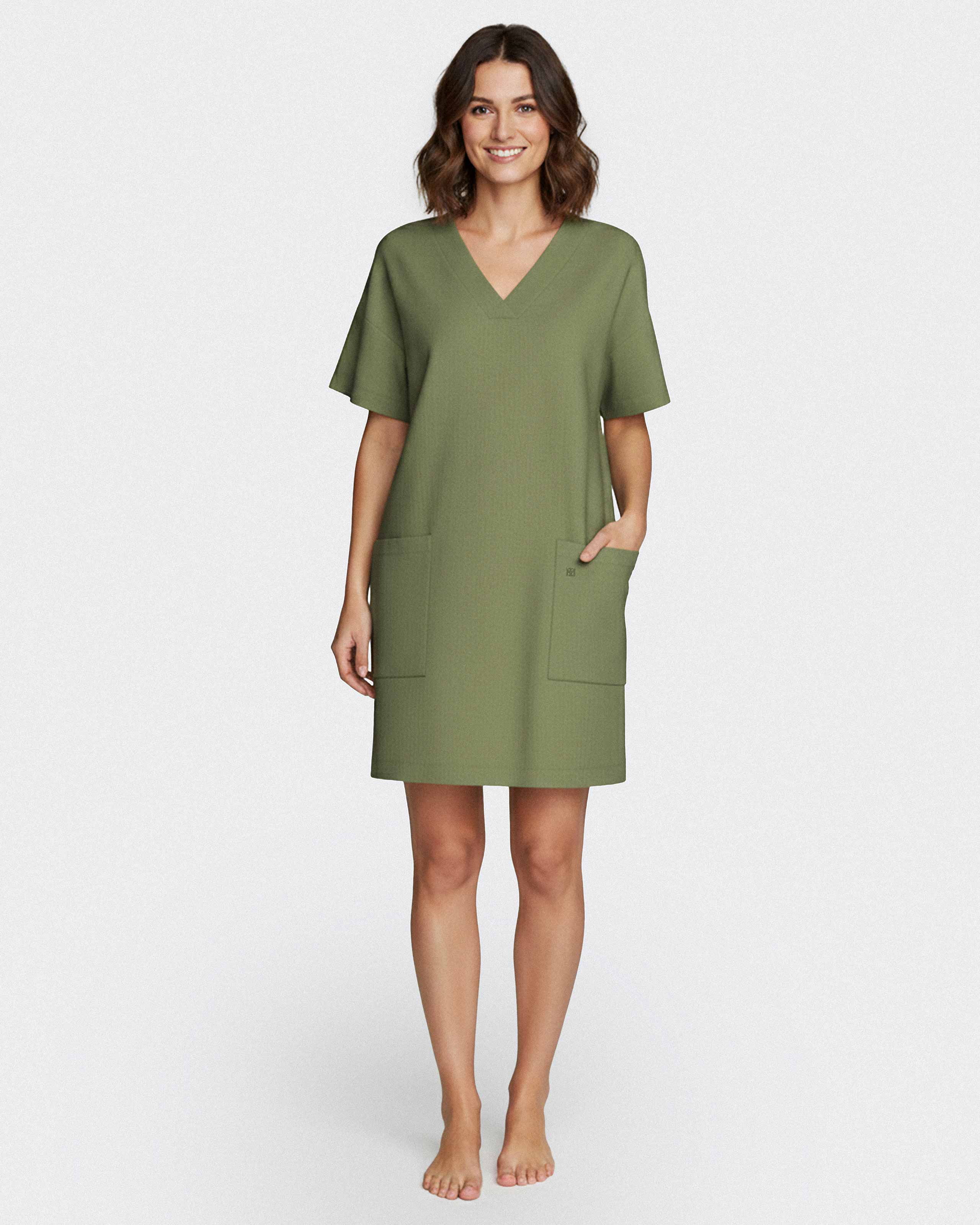 Robe avec poches en Coton Modal