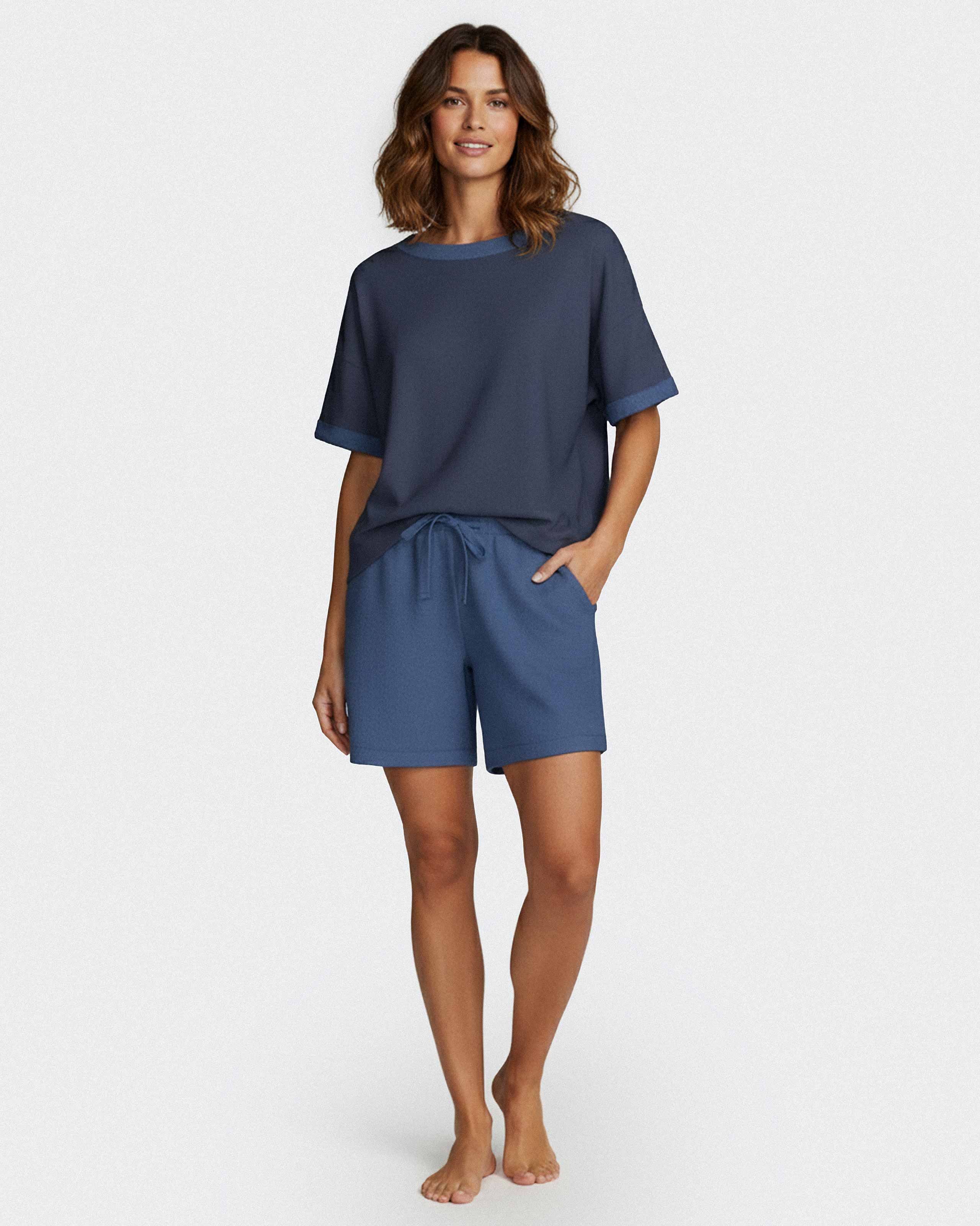 Short Loungewear Set in Lyocell Cotton