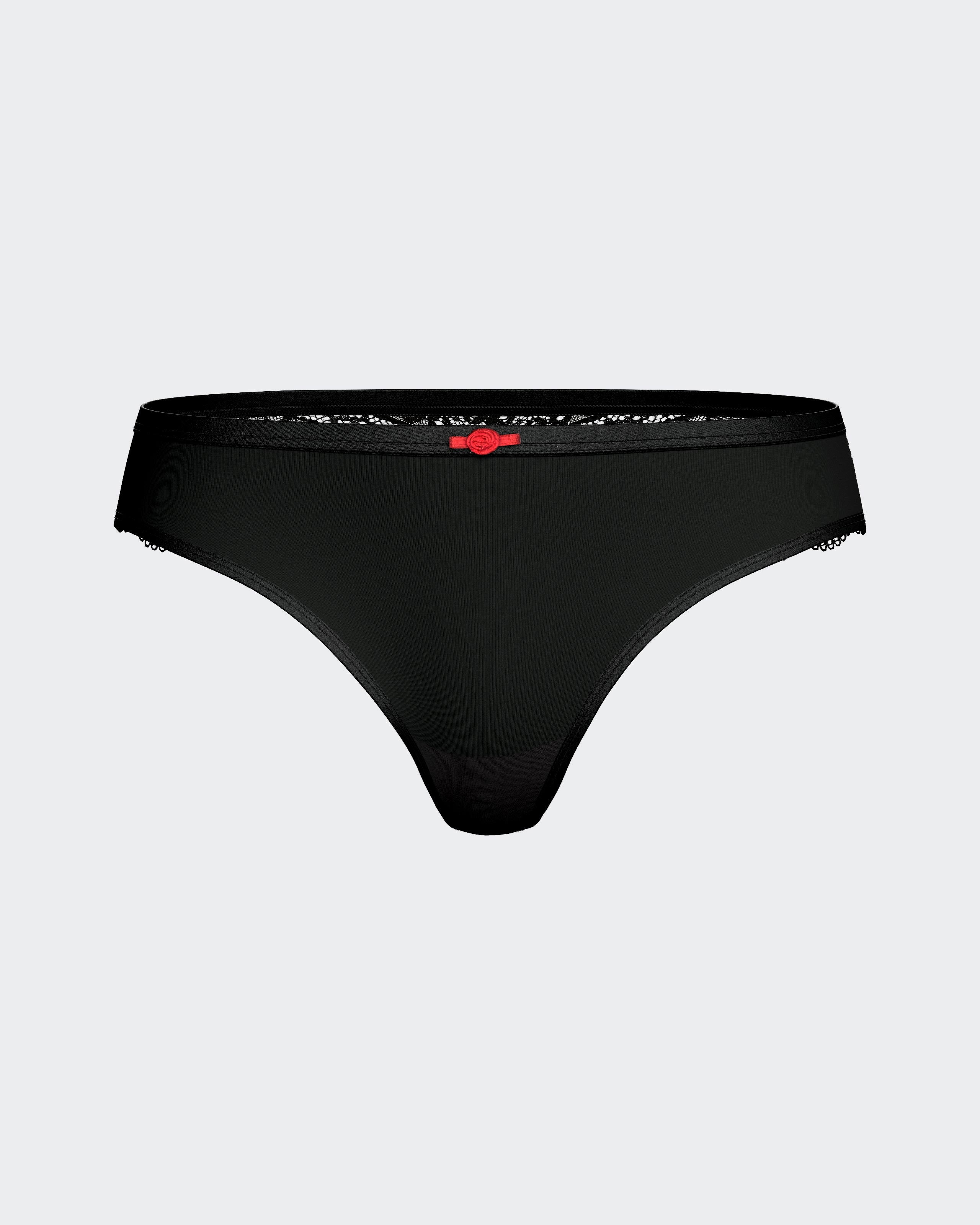 Lyocell thong with lace detail