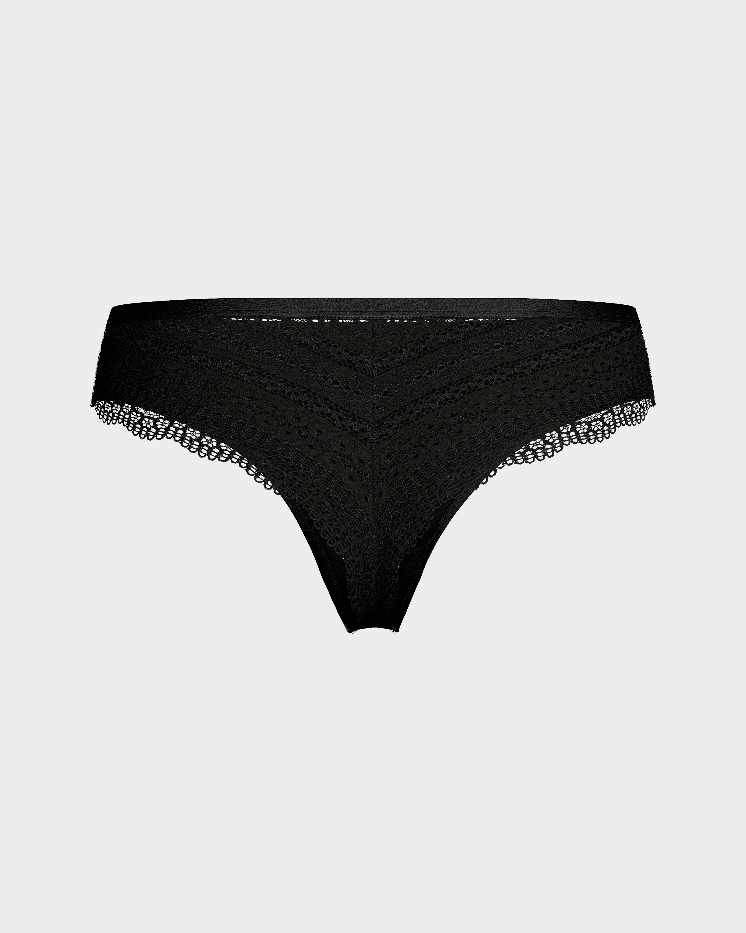Lyocell thong with lace detail