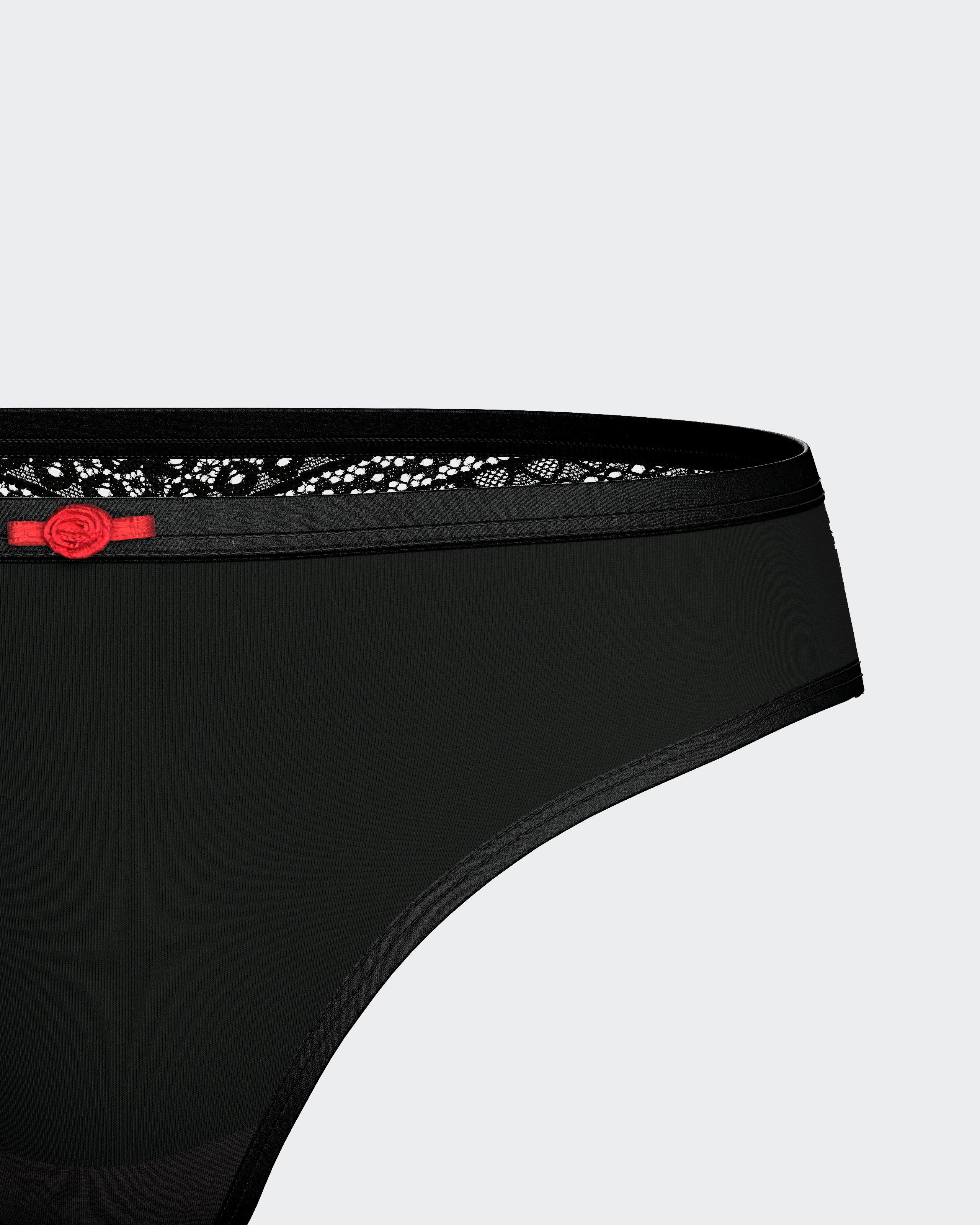Lyocell thong with lace detail