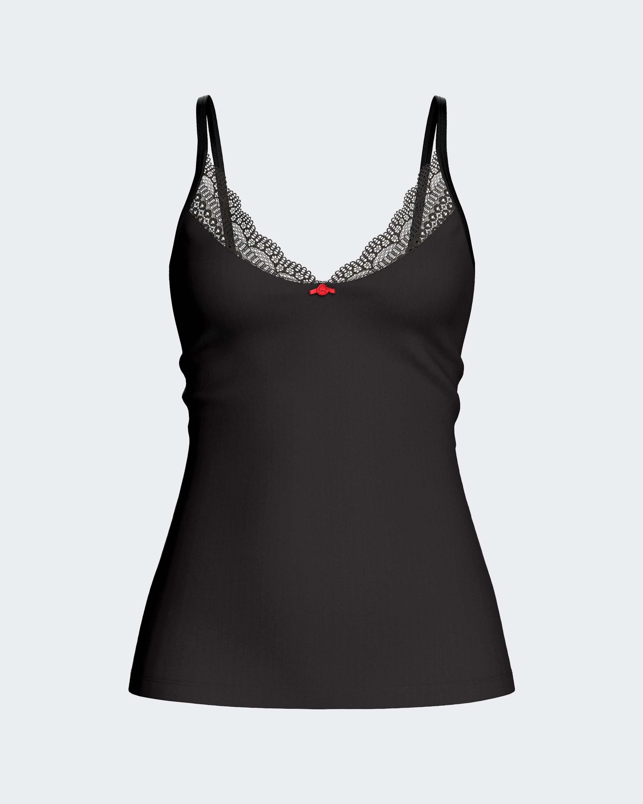 Trägertop aus Lyocell mit Spitzendetails