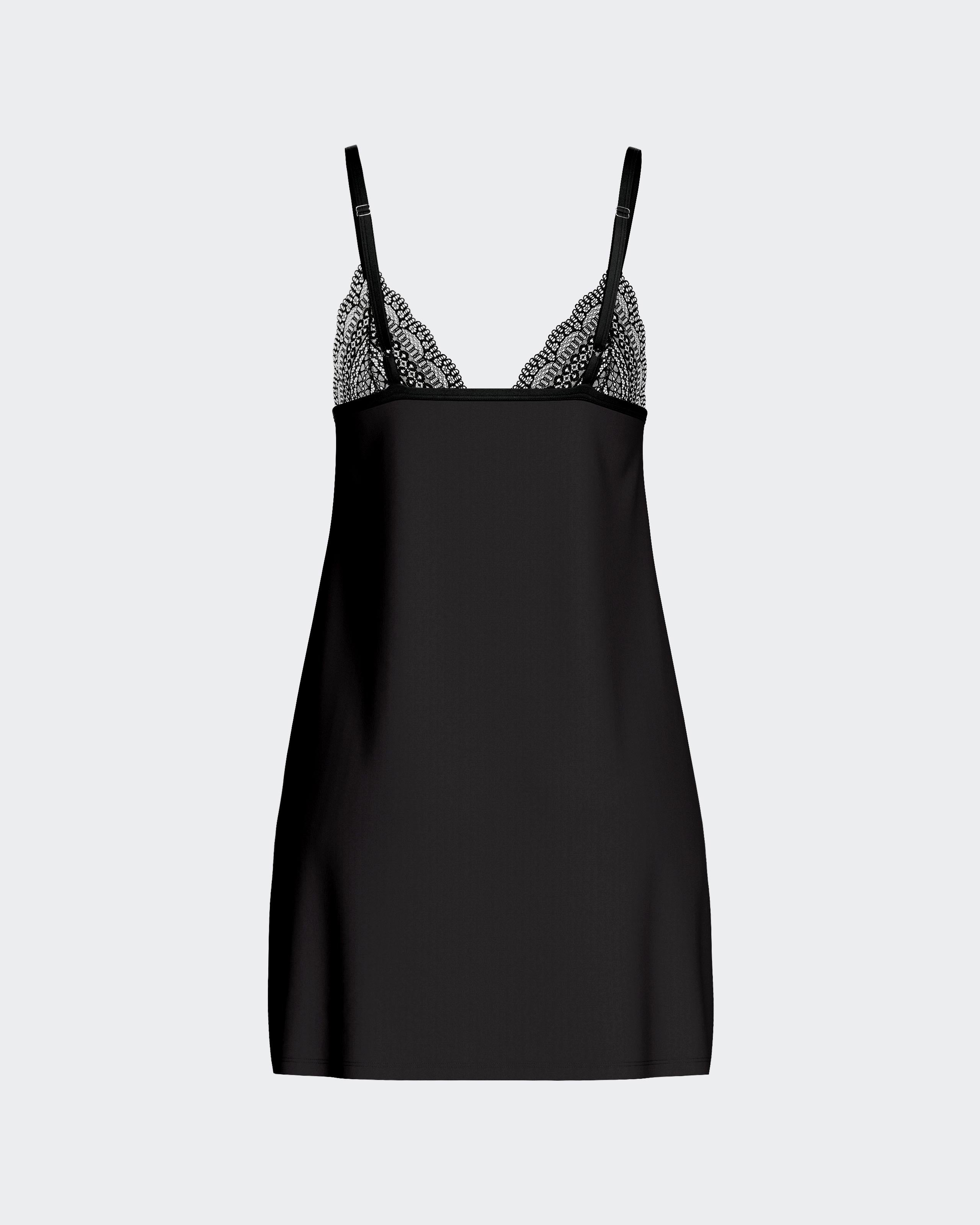 Lyocell strap Nightdress with lace detail