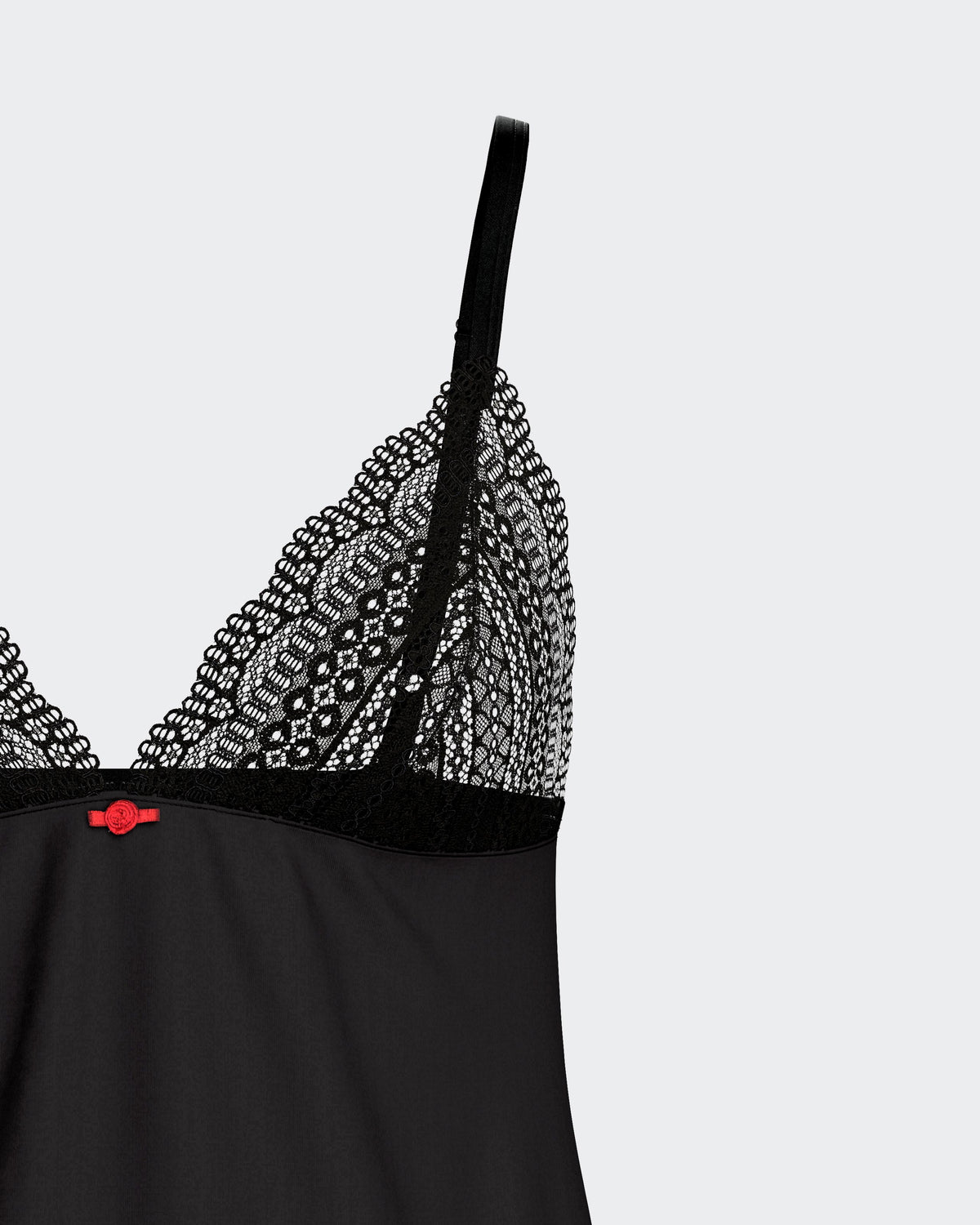 Lyocell strap Nightdress with lace detail