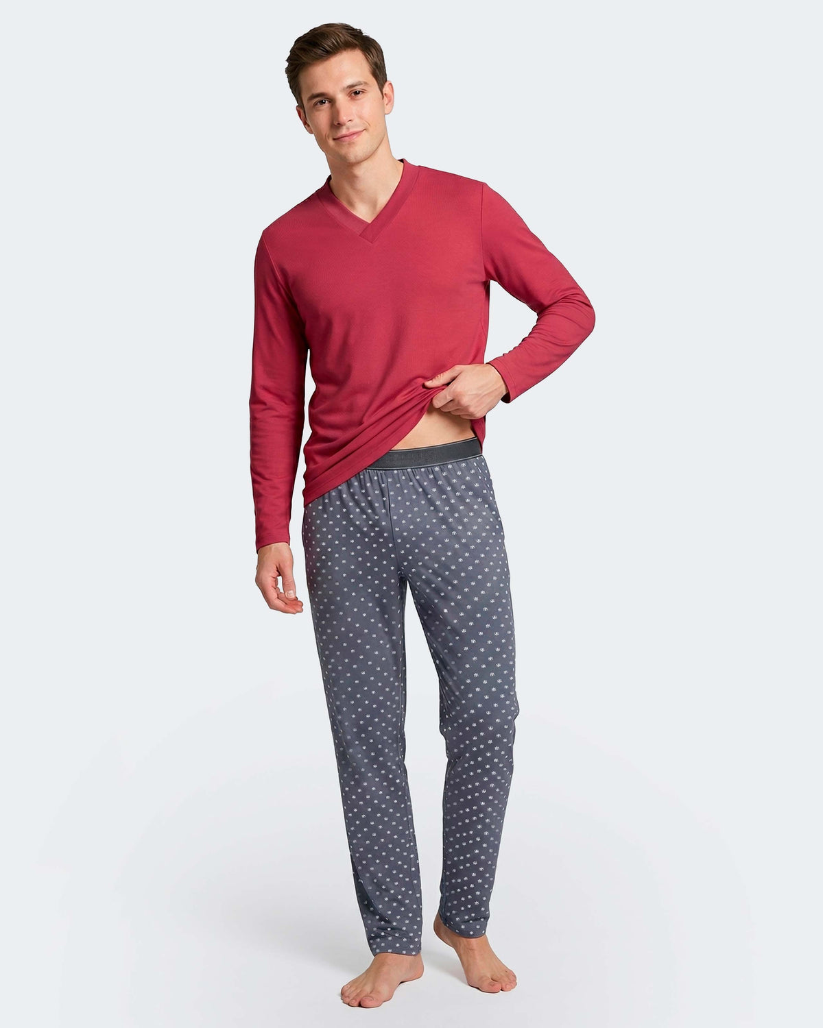 Pyjama cardé d'homme en Coton