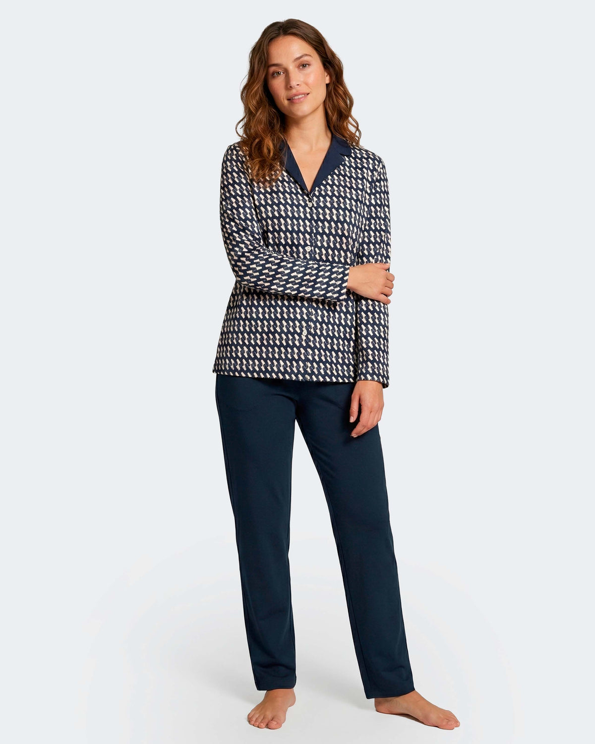 Pijama cardado de mulher em Algodão