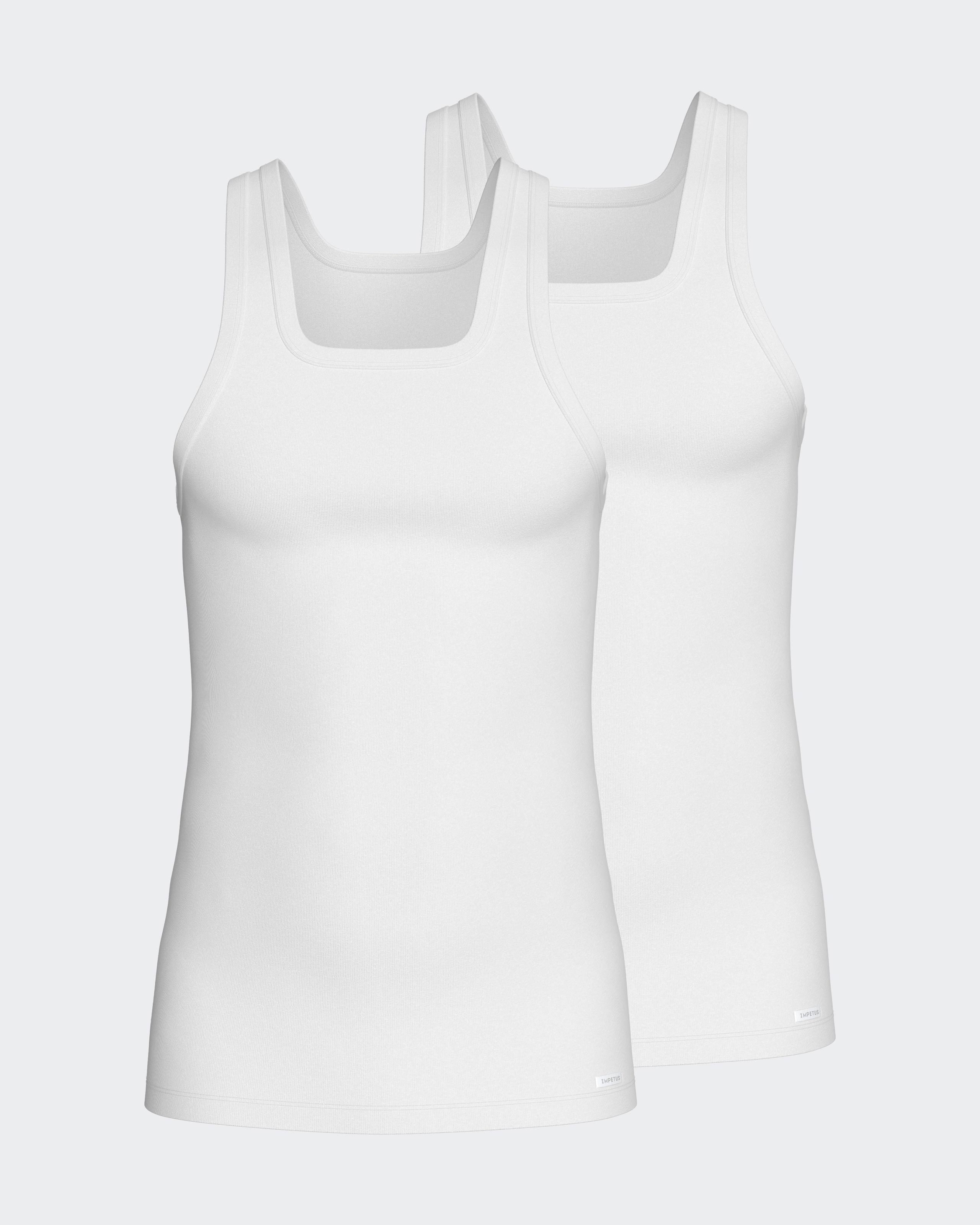 2 Pack Tanktop Fine Rib Pure Cotton