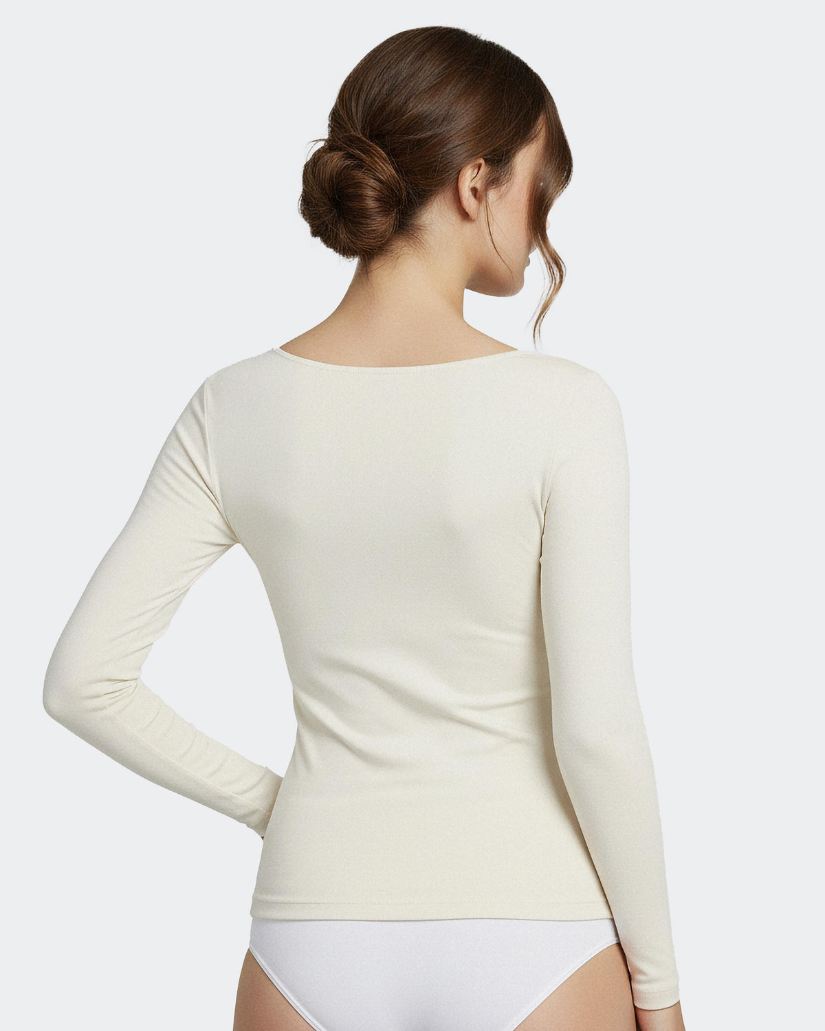 T-shirt long sleeves of woman in Wool Lyocell