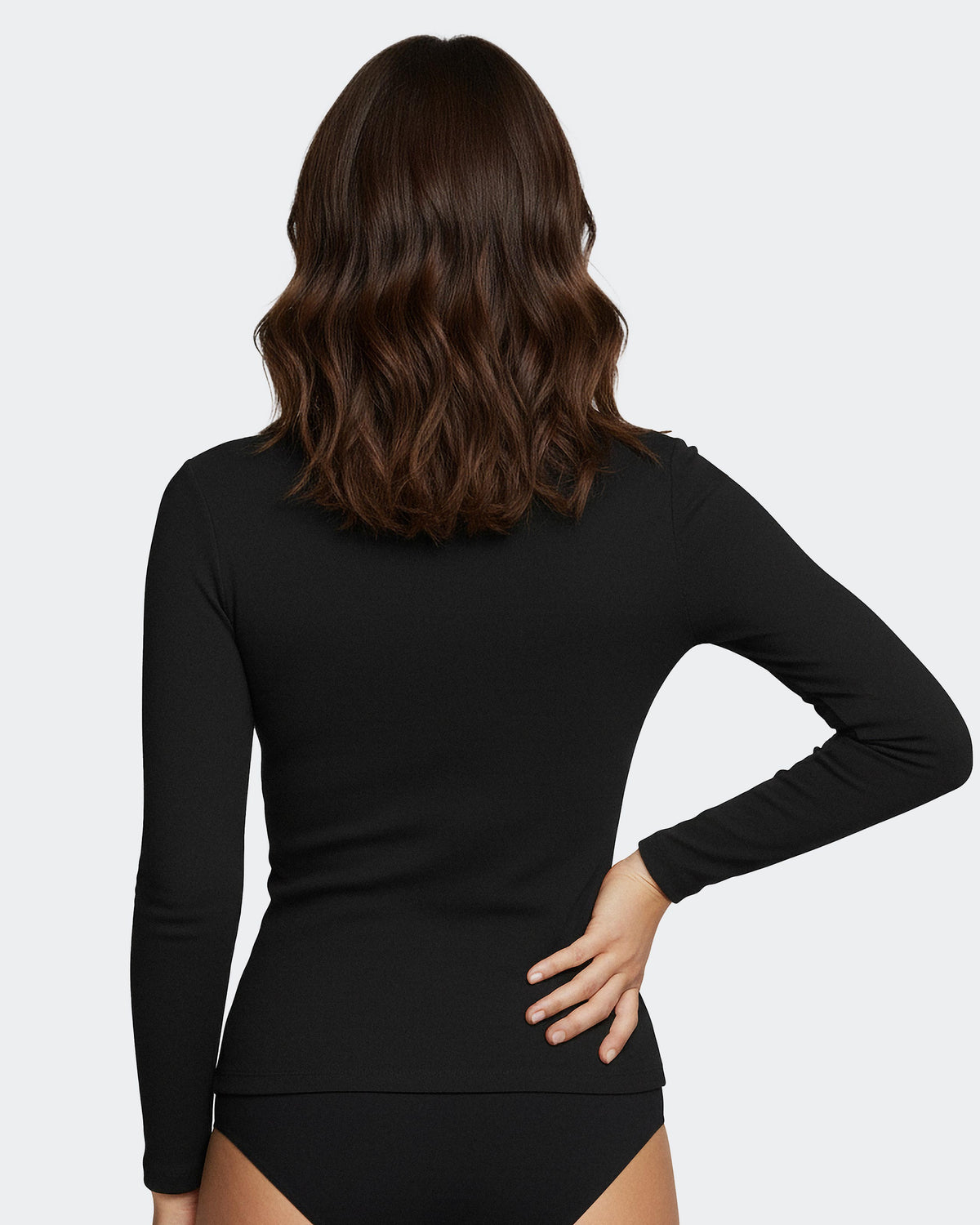 T-shirt long sleeves of woman in Wool Lyocell