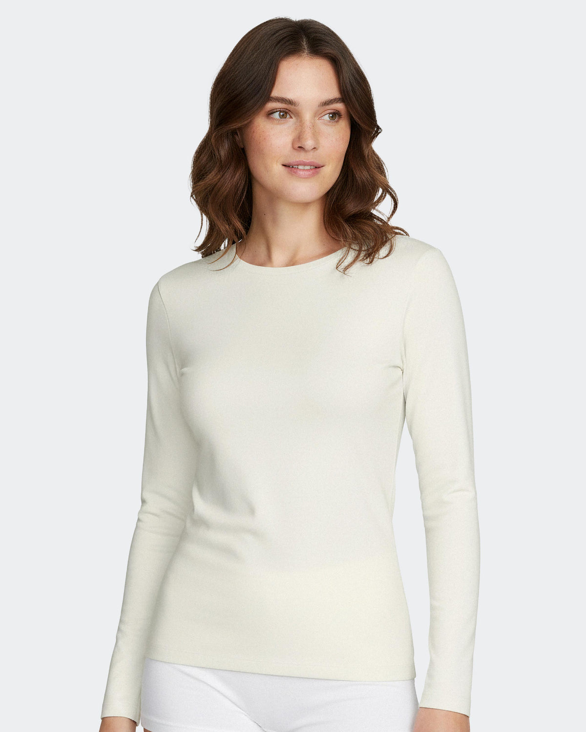 T-shirt long sleeves of woman in Wool Lyocell